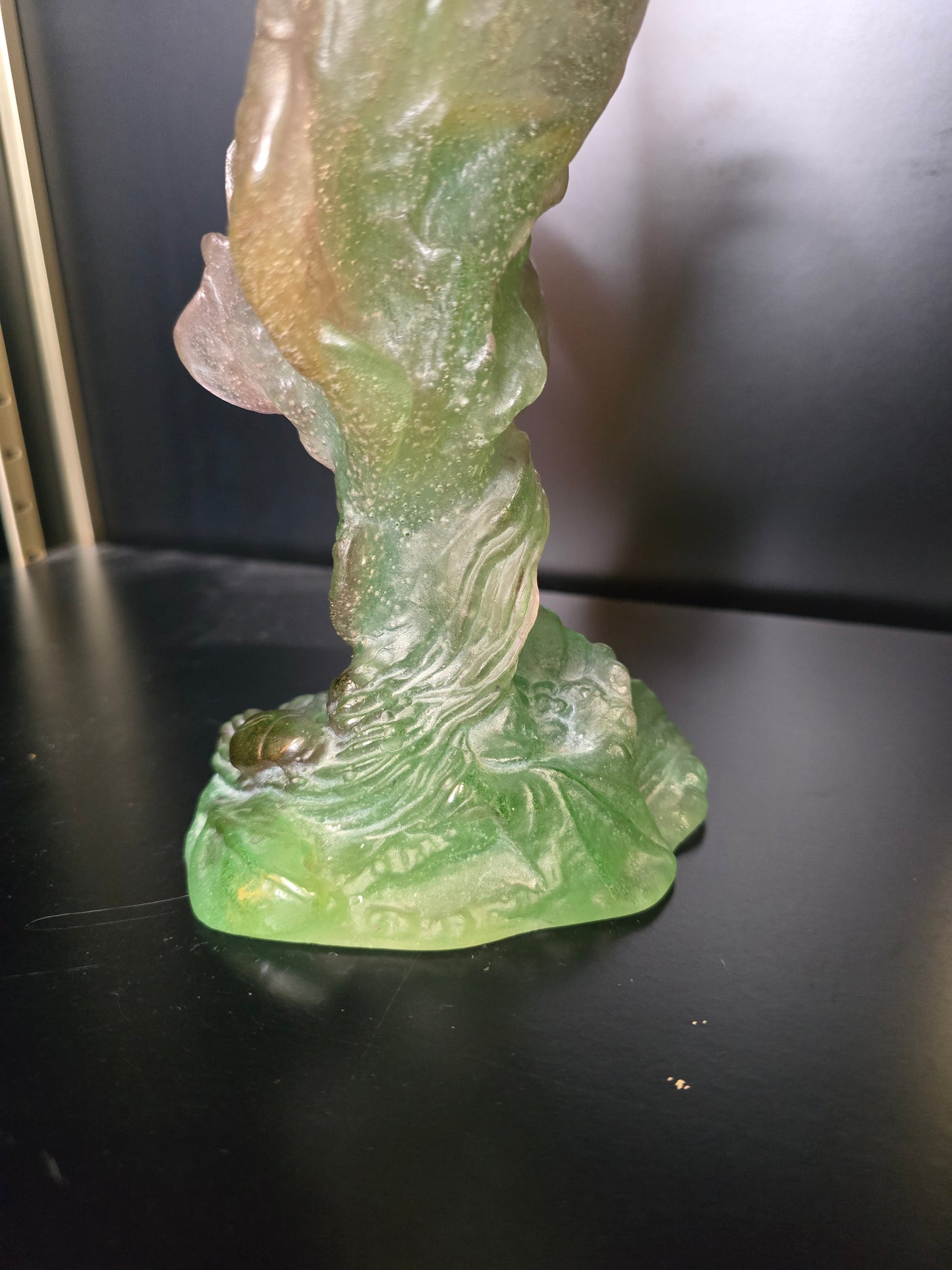 DAUM - soliflore "Nature",1988 - pâte de verre et cristal