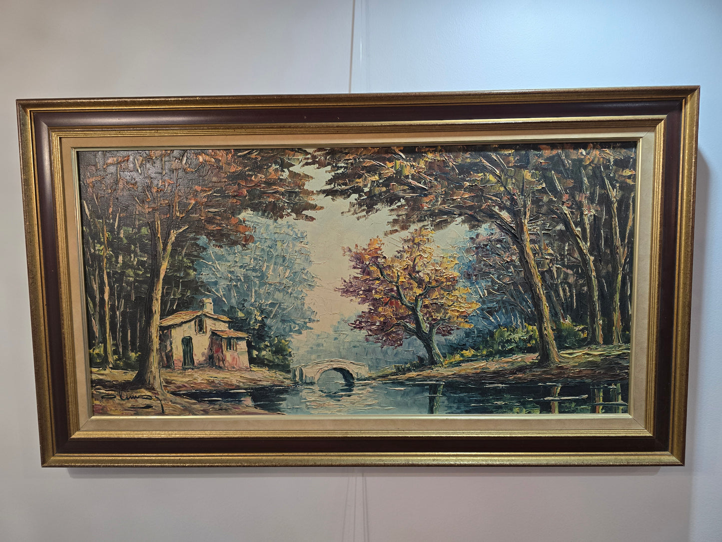 Grand tableau paysage Signé