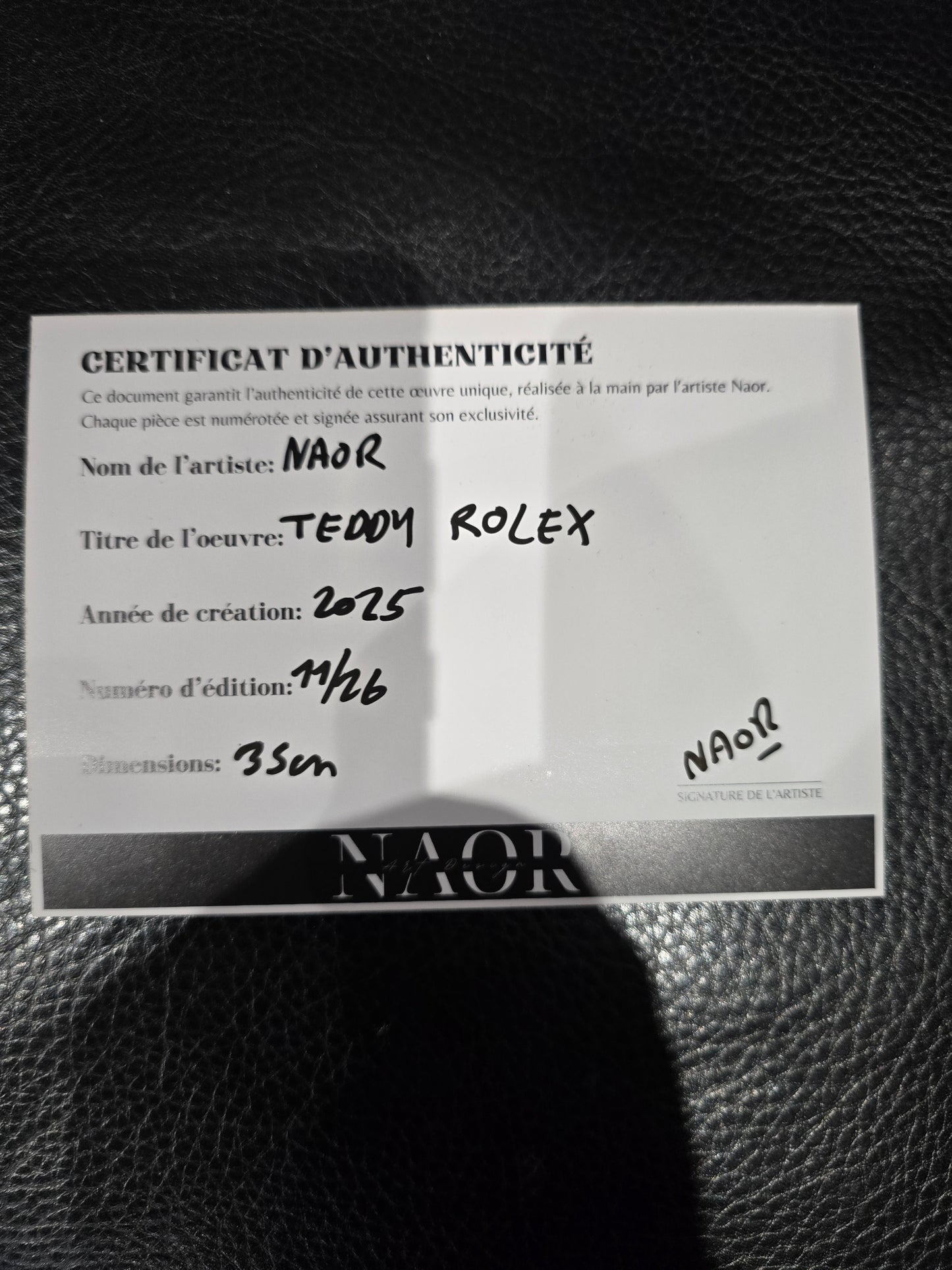 Teddy Bear Rolex – Édition Limitée 12/26 – 35 cm – Art Pop Luxe