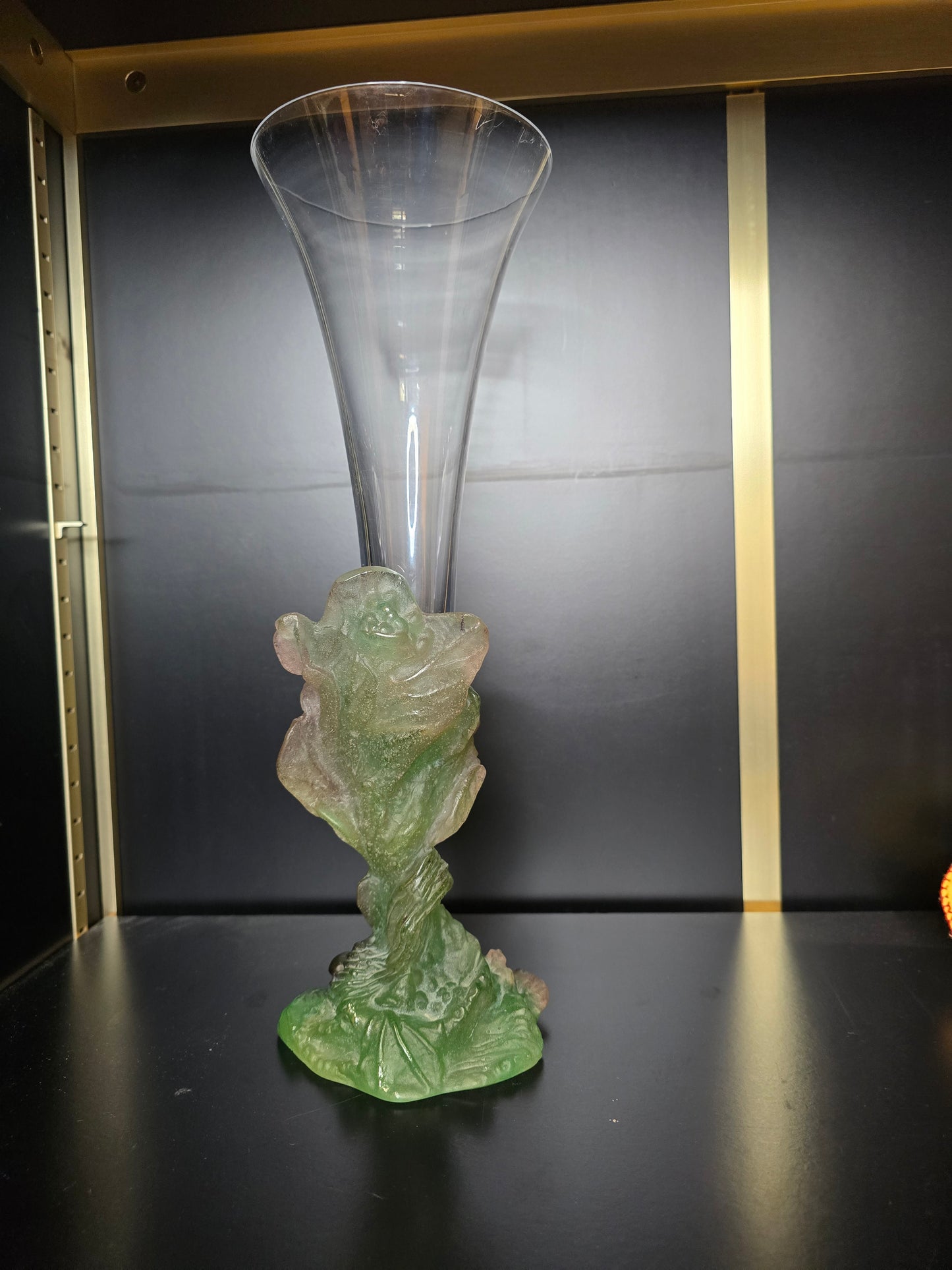DAUM - soliflore "Nature",1988 - pâte de verre et cristal
