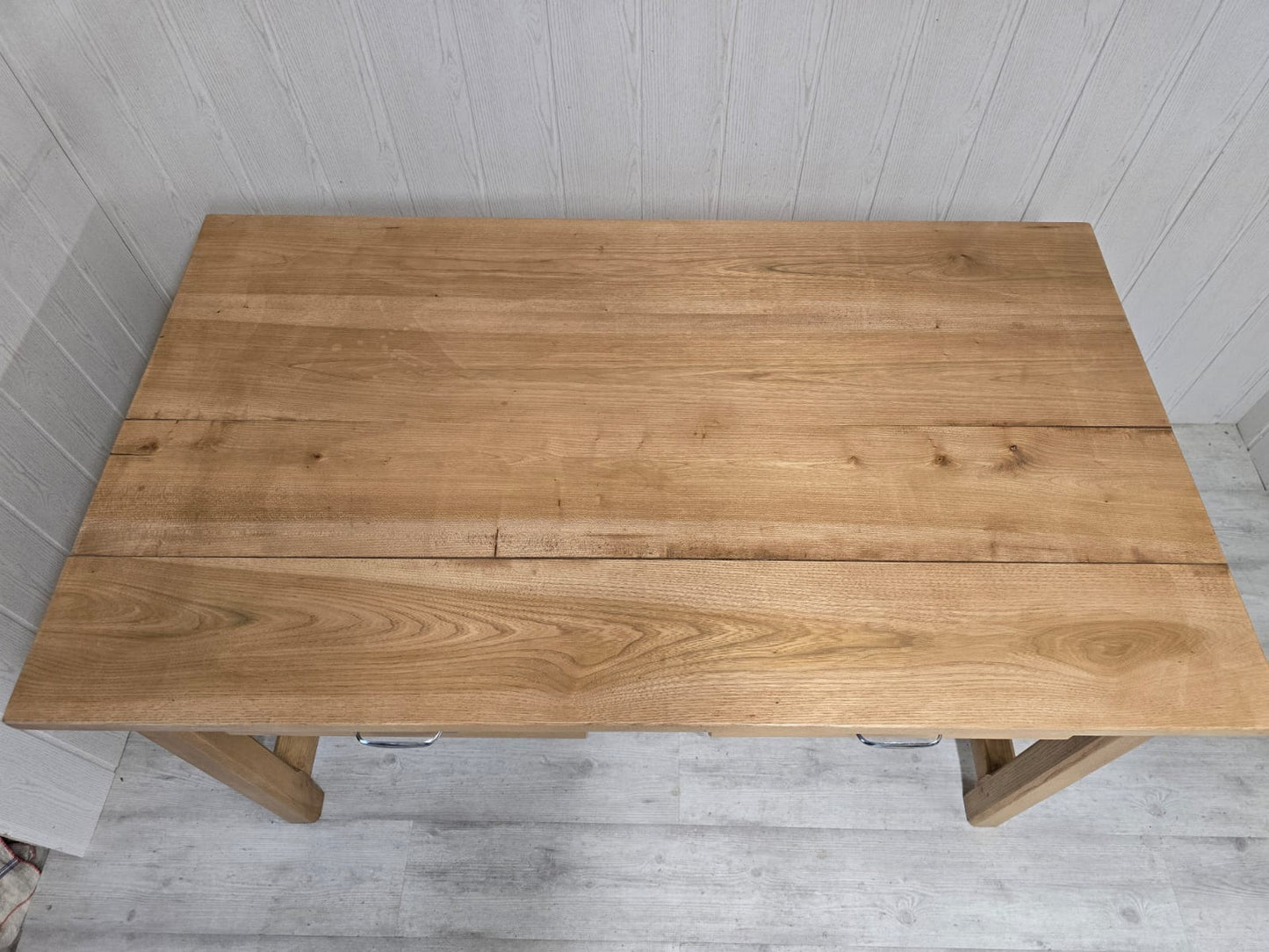 Table de ferme en chêne blond