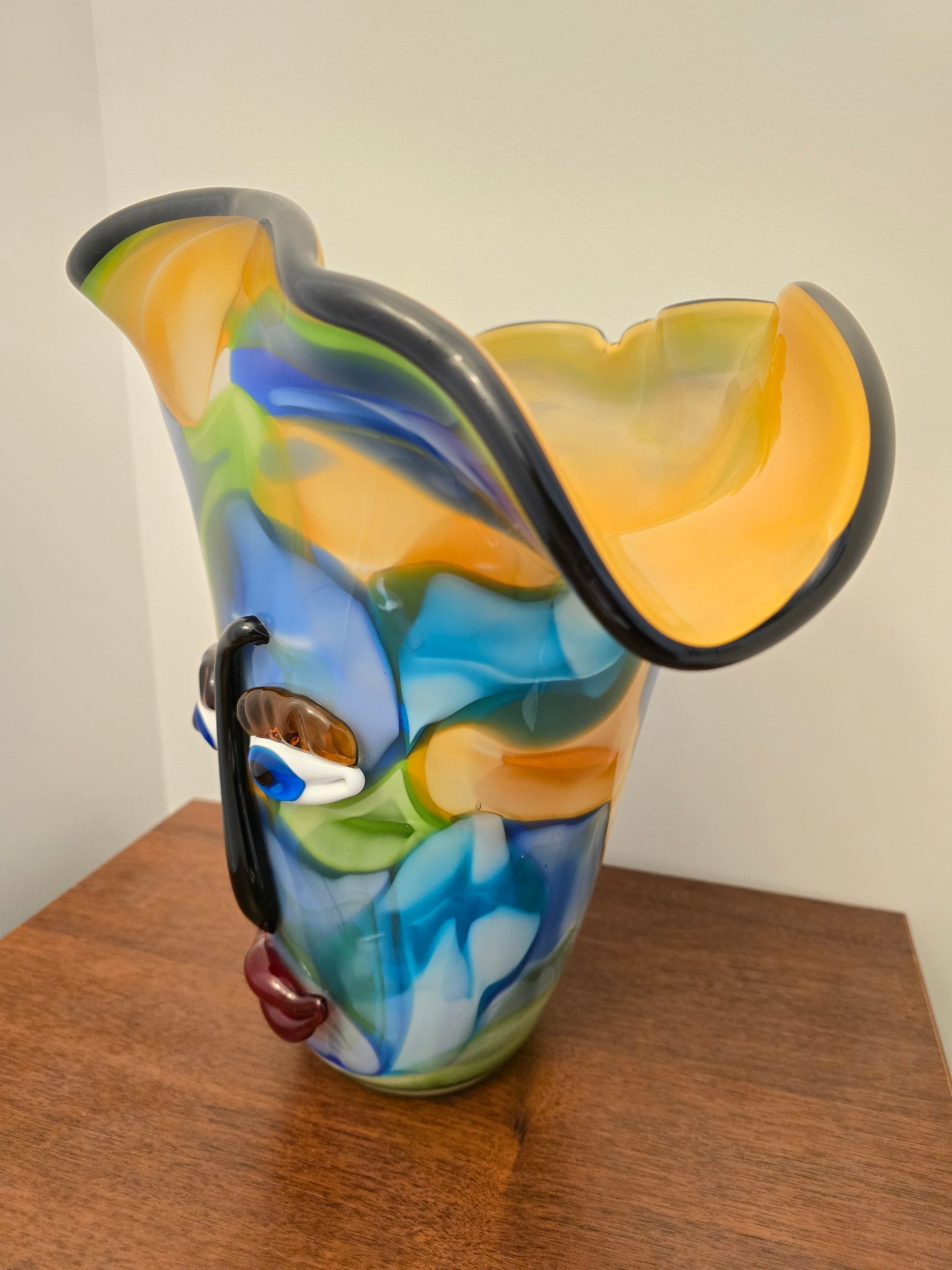 Vase arlequin Picasso en pâte de verre