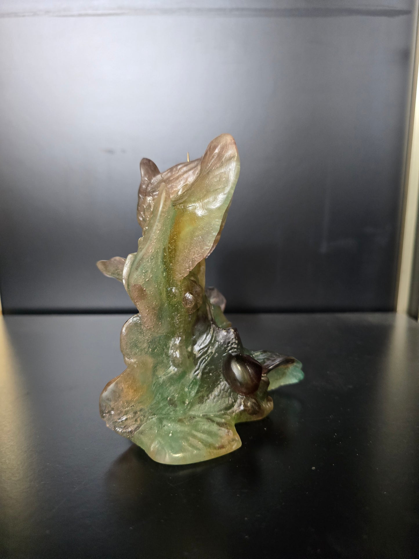 DAUM- paire de Bougeoir "Nature" 1988 pâte de verre