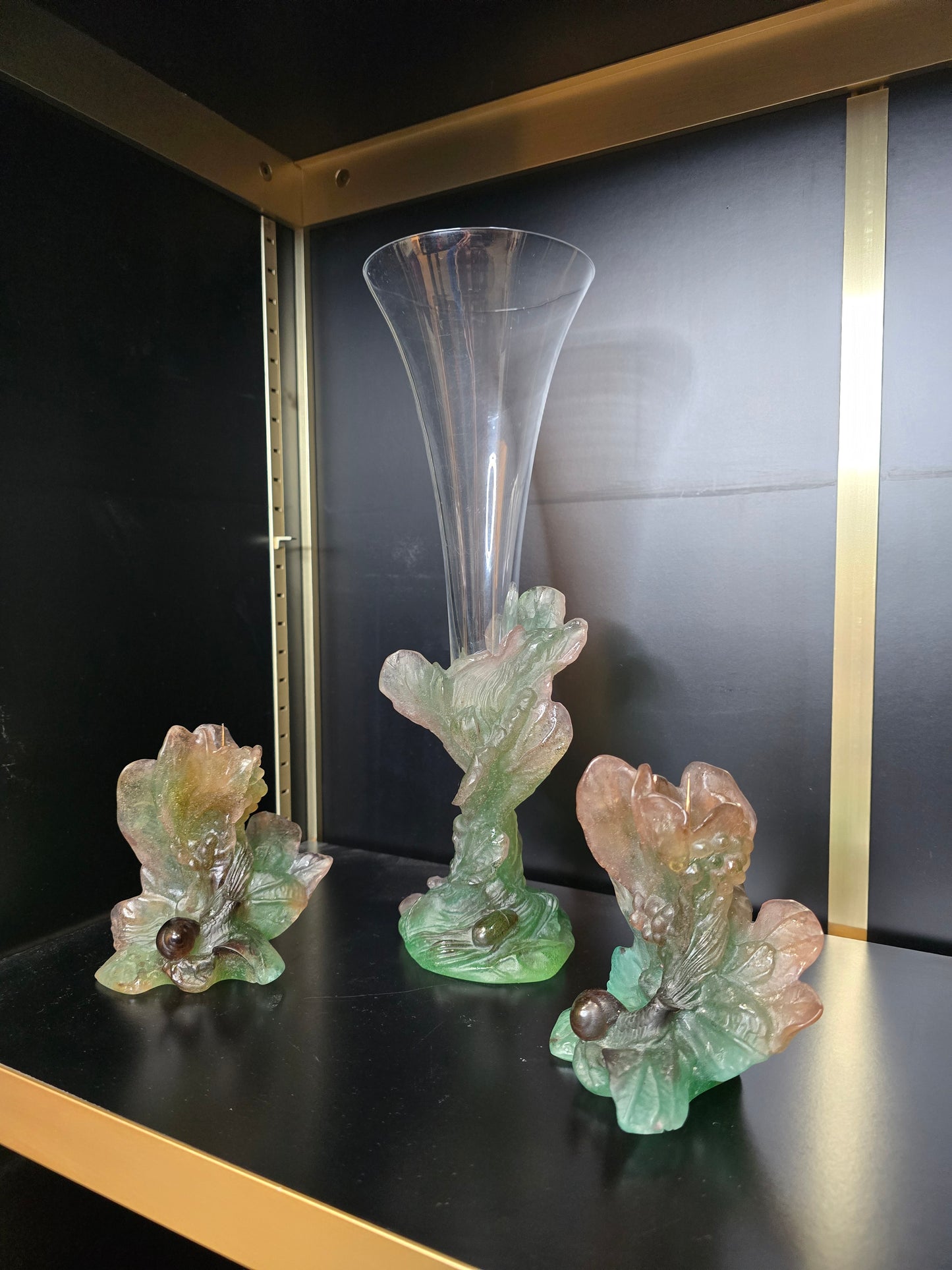 DAUM - soliflore "Nature",1988 - pâte de verre et cristal