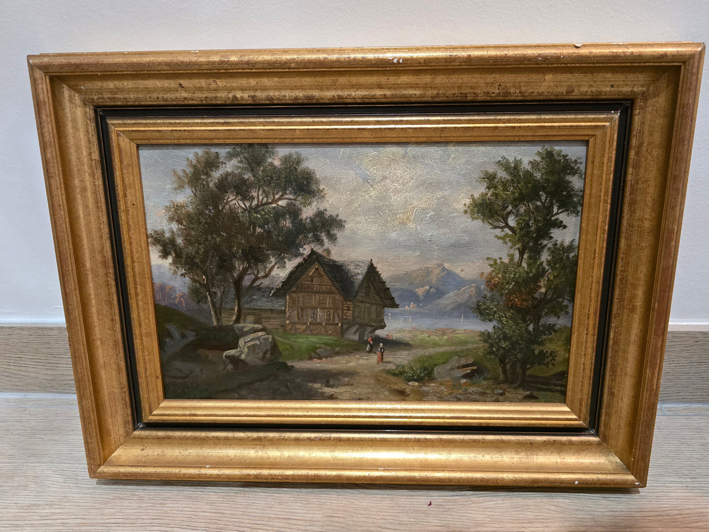 Paire de tableaux 19ème école suisse