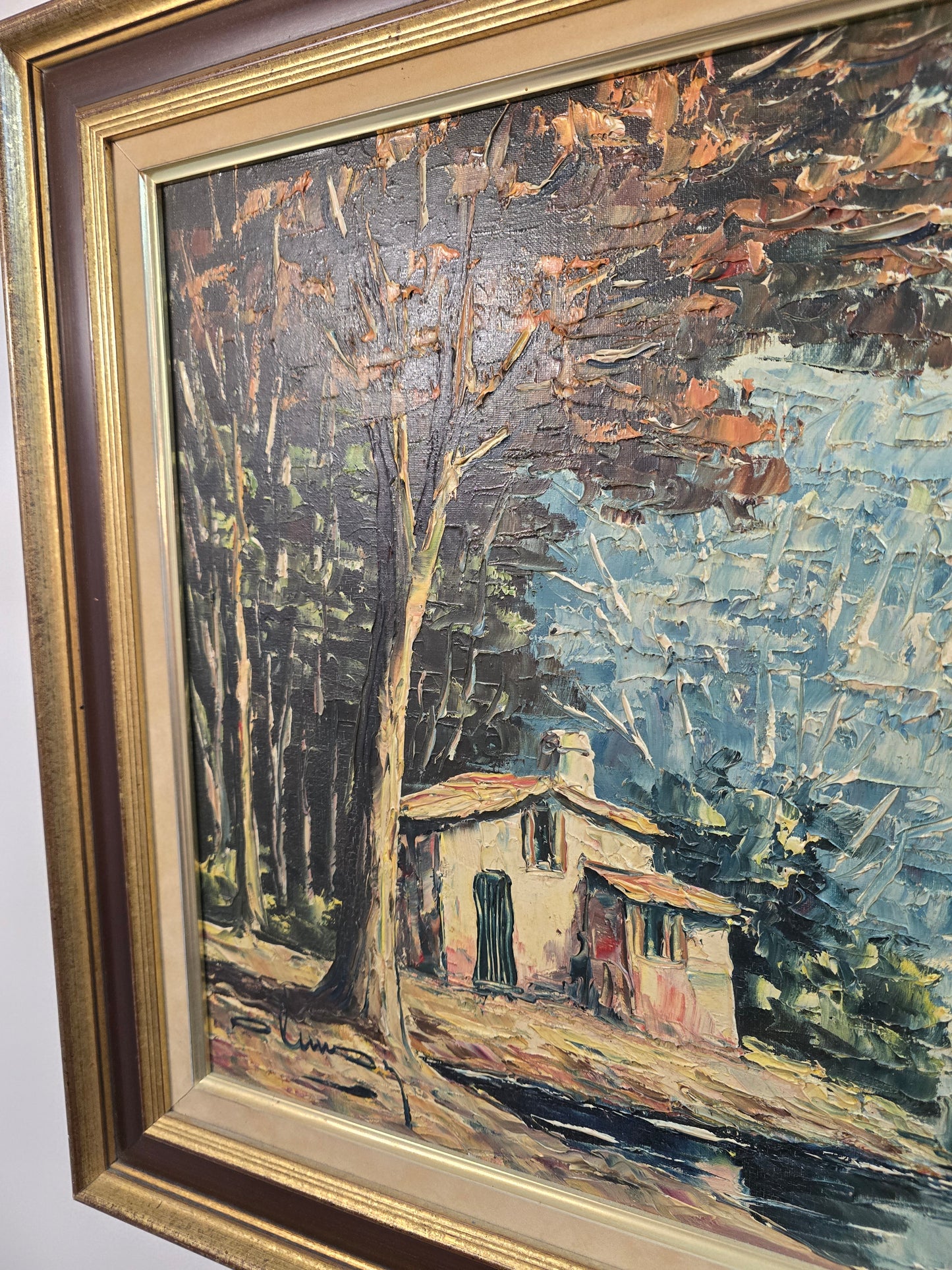 Grand tableau paysage Signé