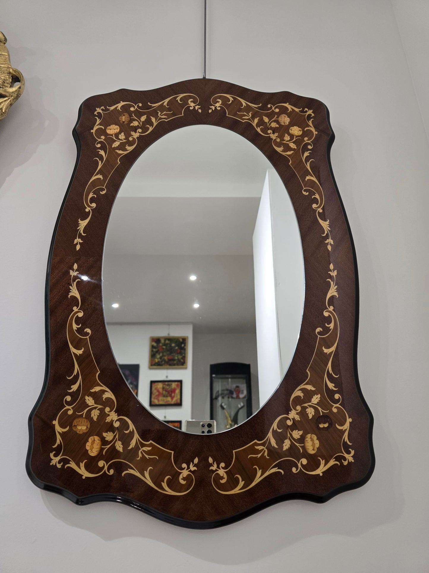 Miroir en marqueterie 70’s