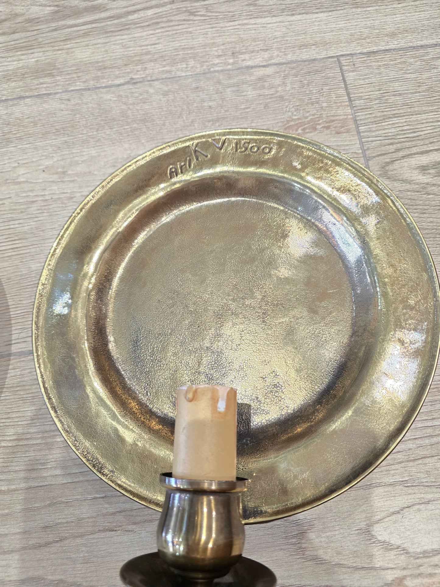 Lot de 2 appliques murales vintage Ari KV 1500 – bronze patiné – Ø 25 cm