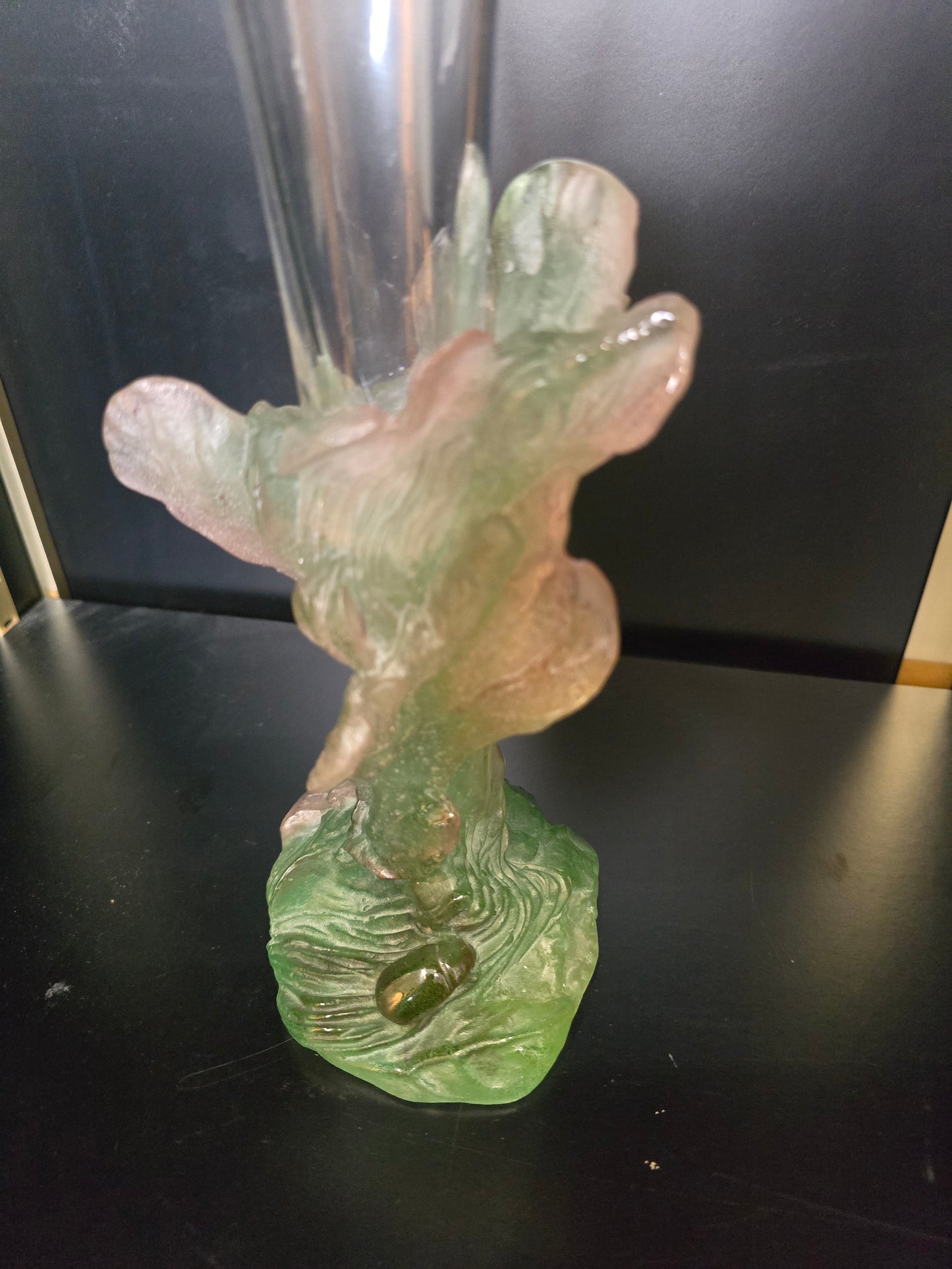 DAUM - soliflore "Nature",1988 - pâte de verre et cristal