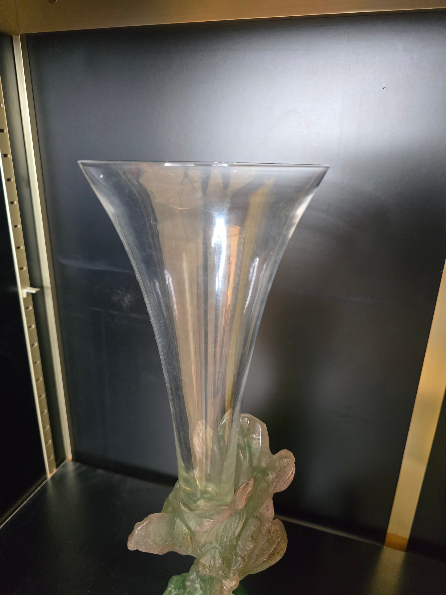 DAUM - soliflore "Nature",1988 - pâte de verre et cristal