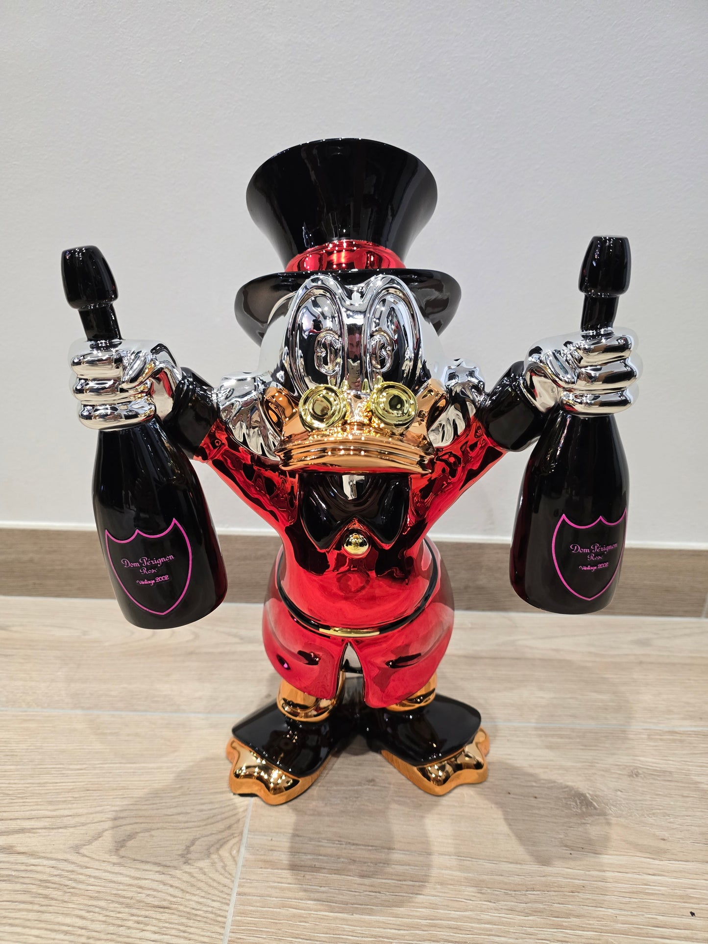 Sculpture Picsou Dom Perignon - pop art - 40 cm