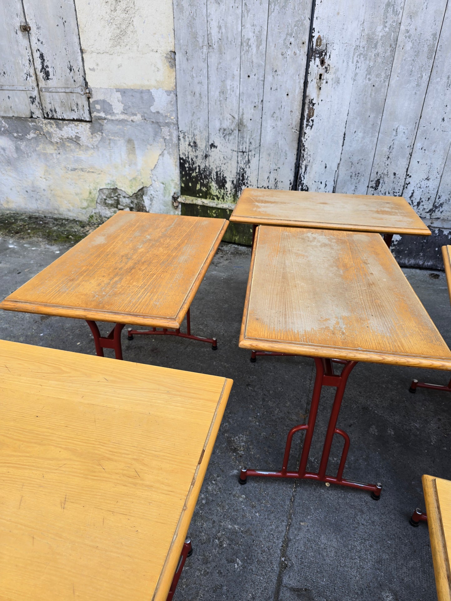 Table bistrot vintage piétement métal