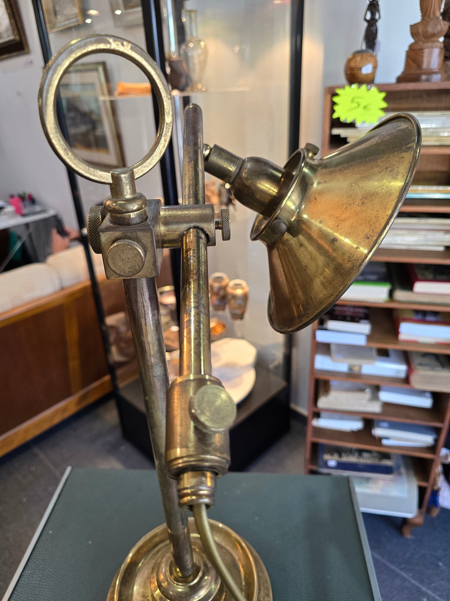 Lampe articulée en laiton ( medecin, ingénieur) Style industriel, 1950