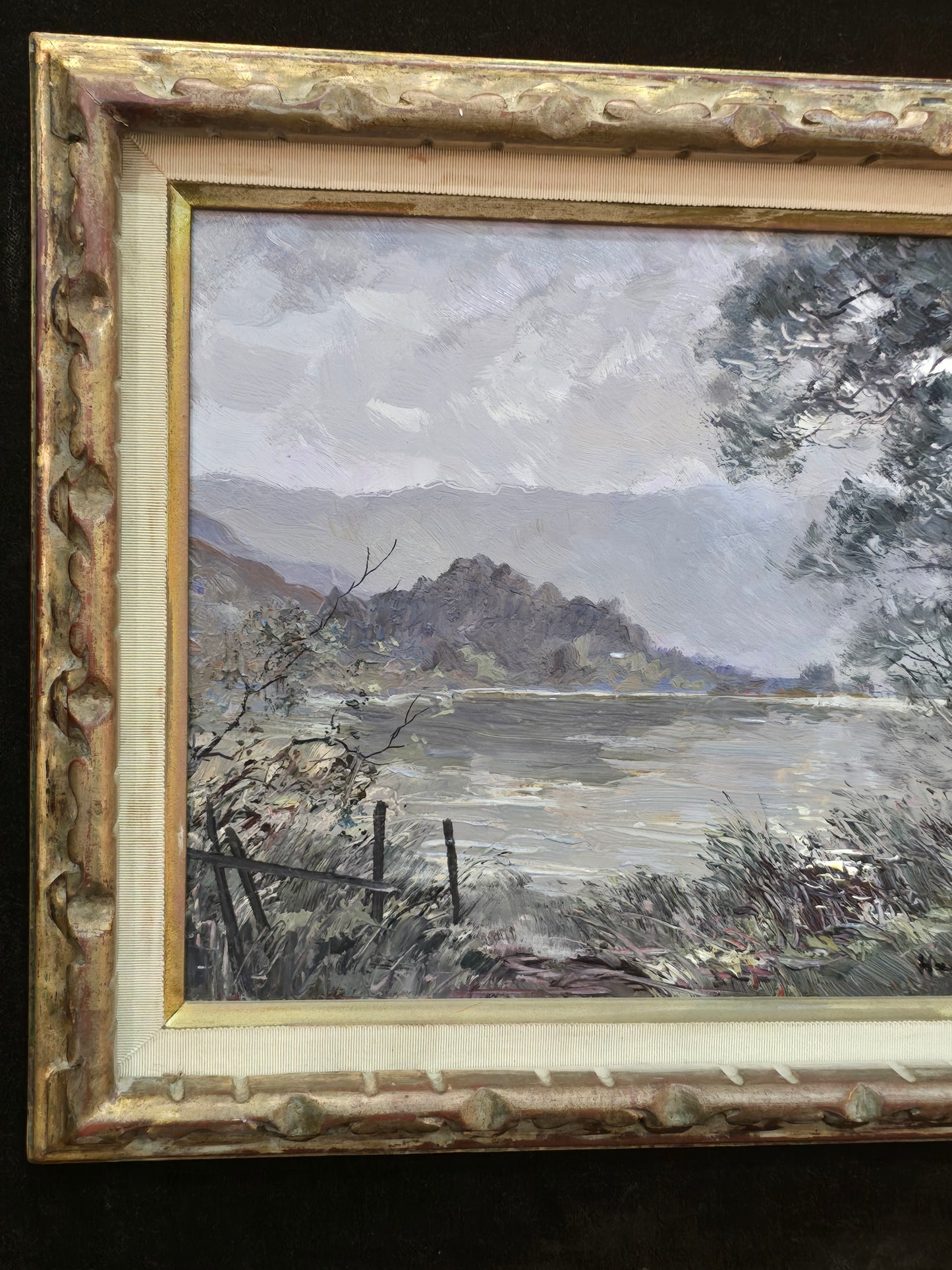 Tableau Henri Mege "Lac d’Aiguebelette 1980"