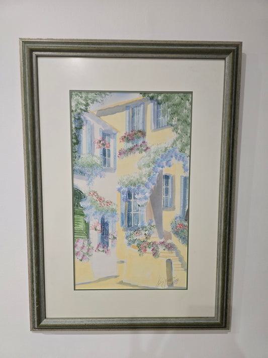 Aquarelle signé, maison Provence