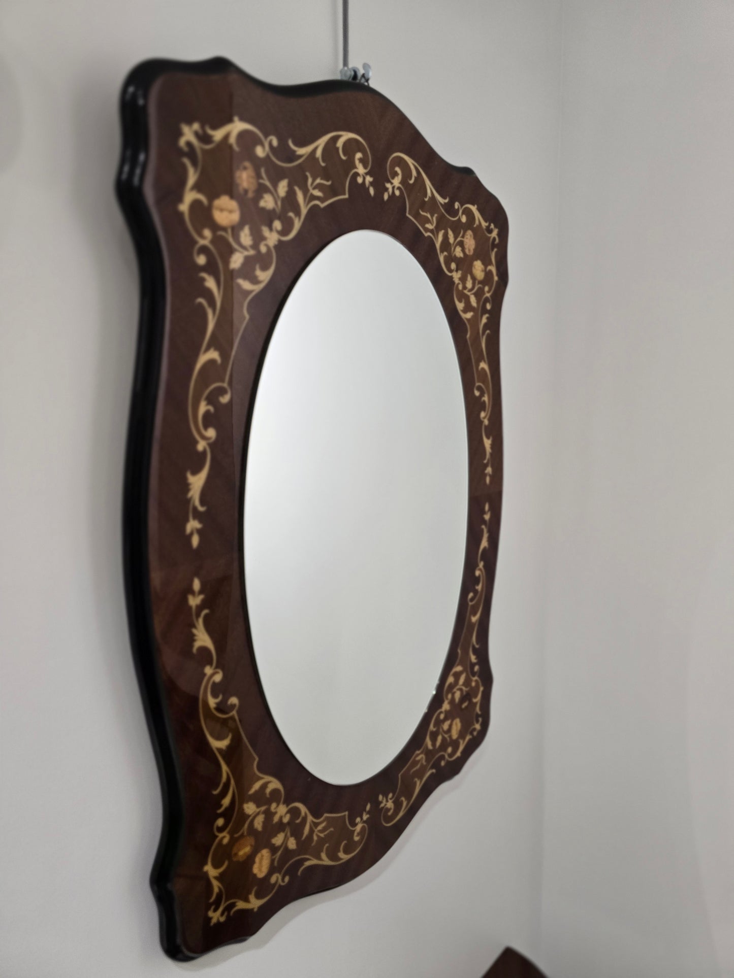 Miroir en marqueterie 70’s