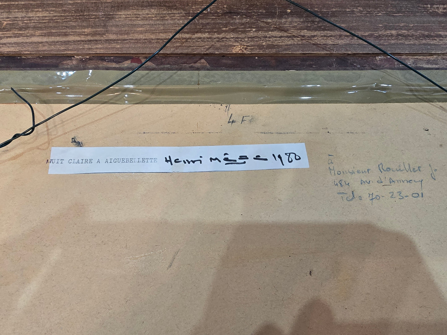 Tableau Henri Mege "Lac d’Aiguebelette 1980"