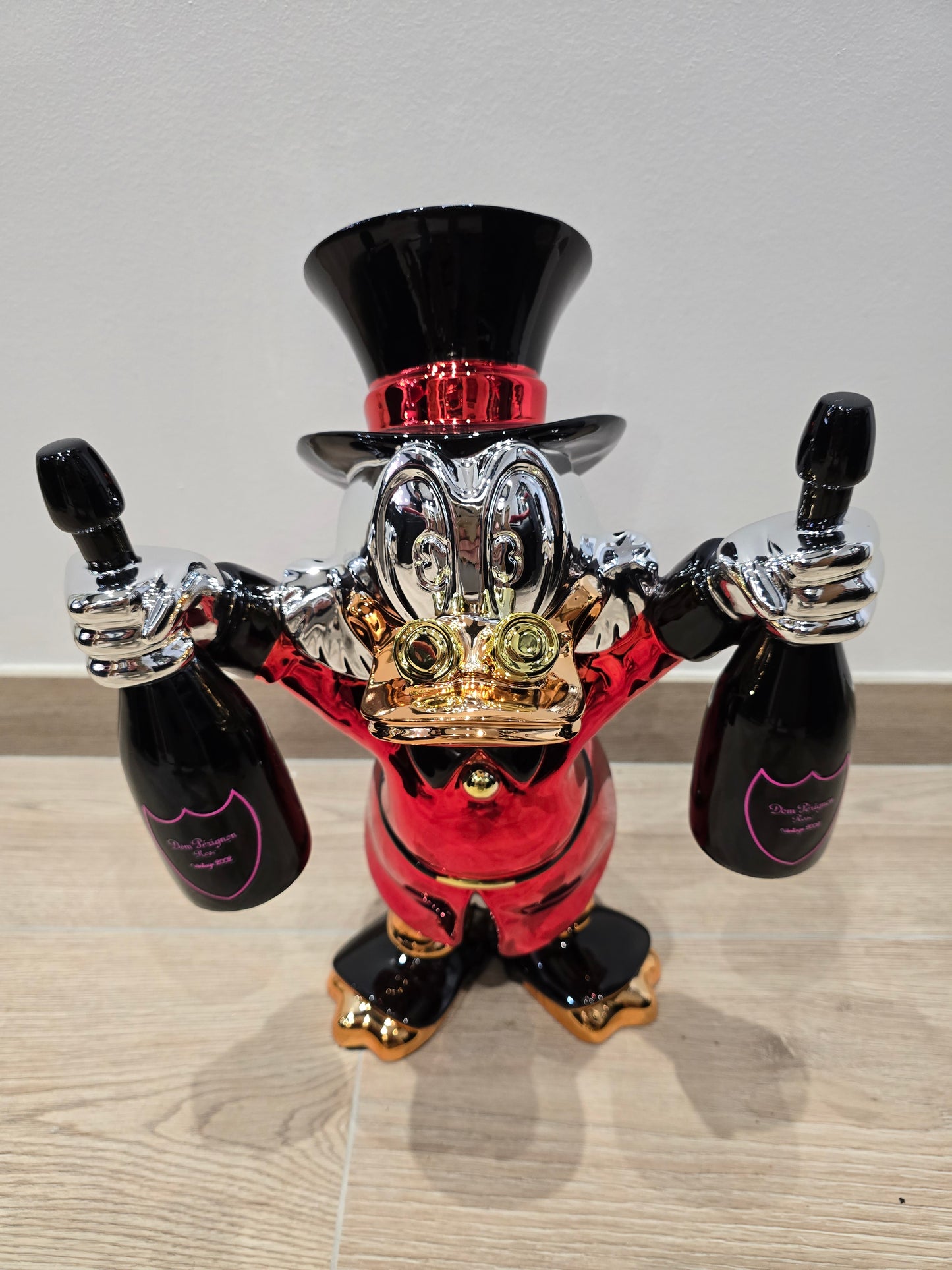 Sculpture Picsou Dom Perignon - pop art - 40 cm