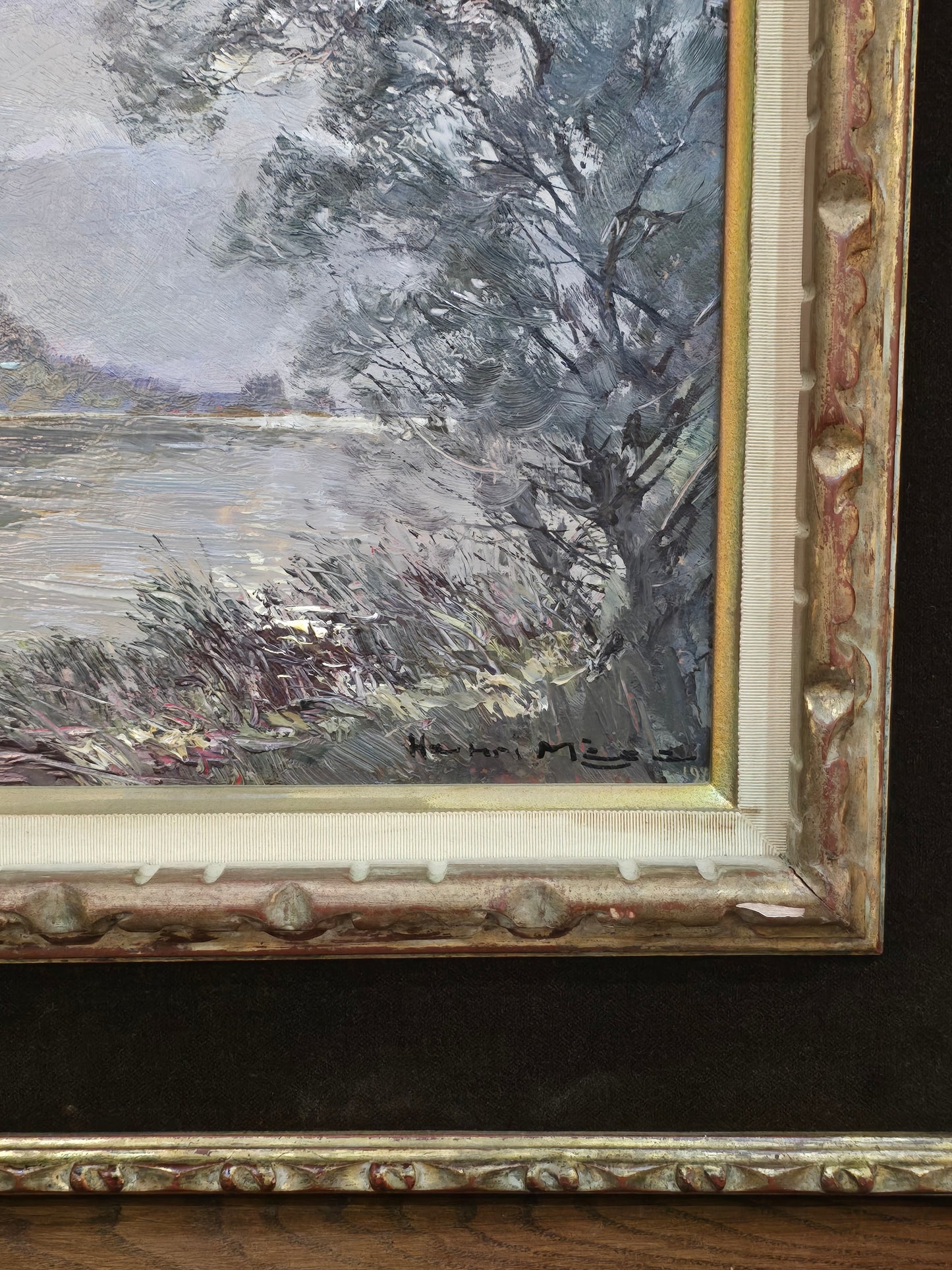 Tableau Henri Mege "Lac d’Aiguebelette 1980"