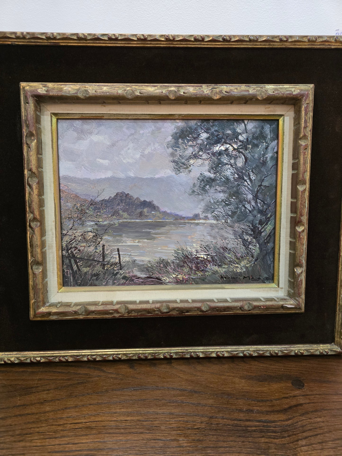 Tableau Henri Mege "Lac d’Aiguebelette 1980"