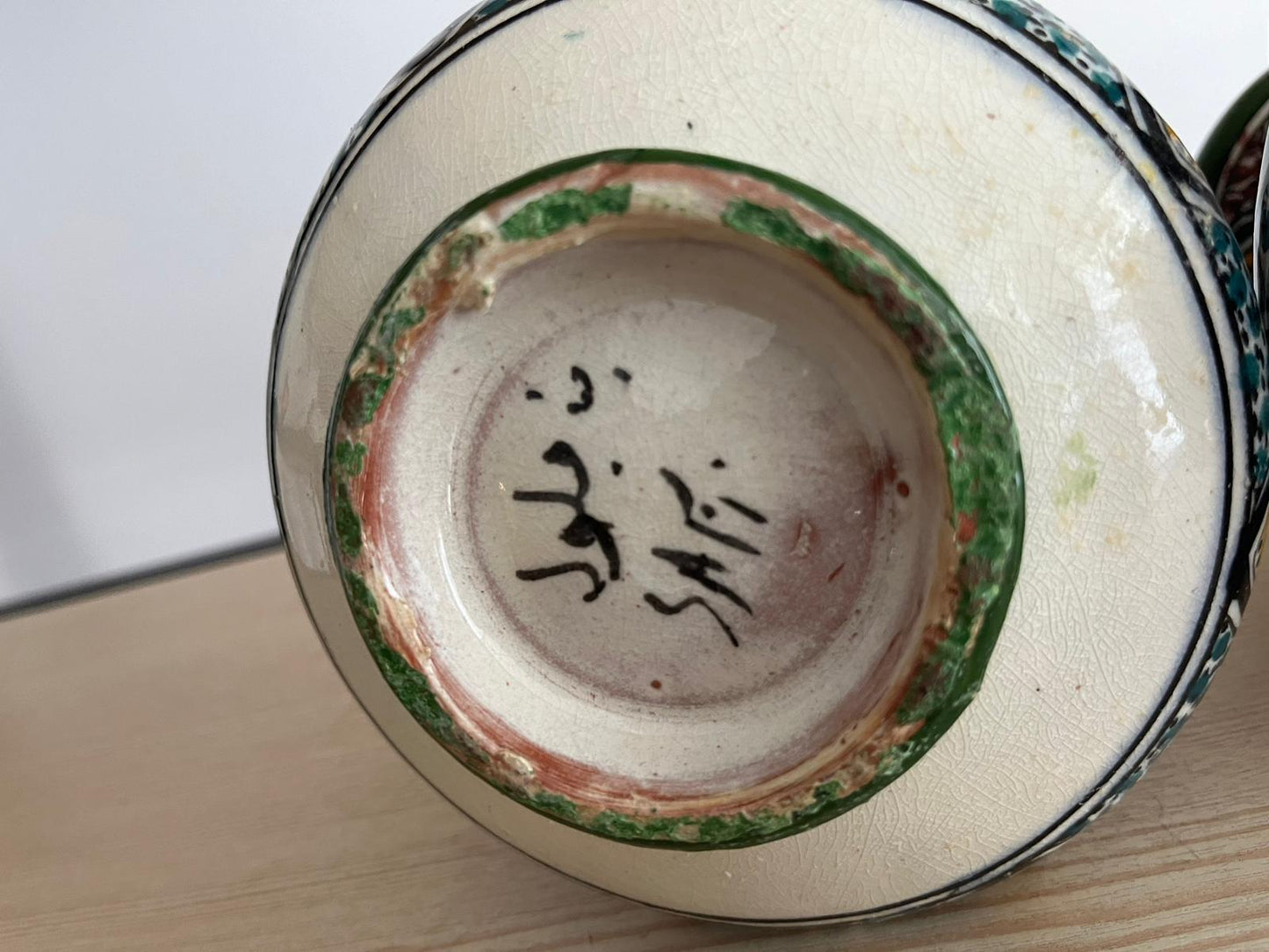 Paires de vases Marocain signé Safi en céramique peint mains