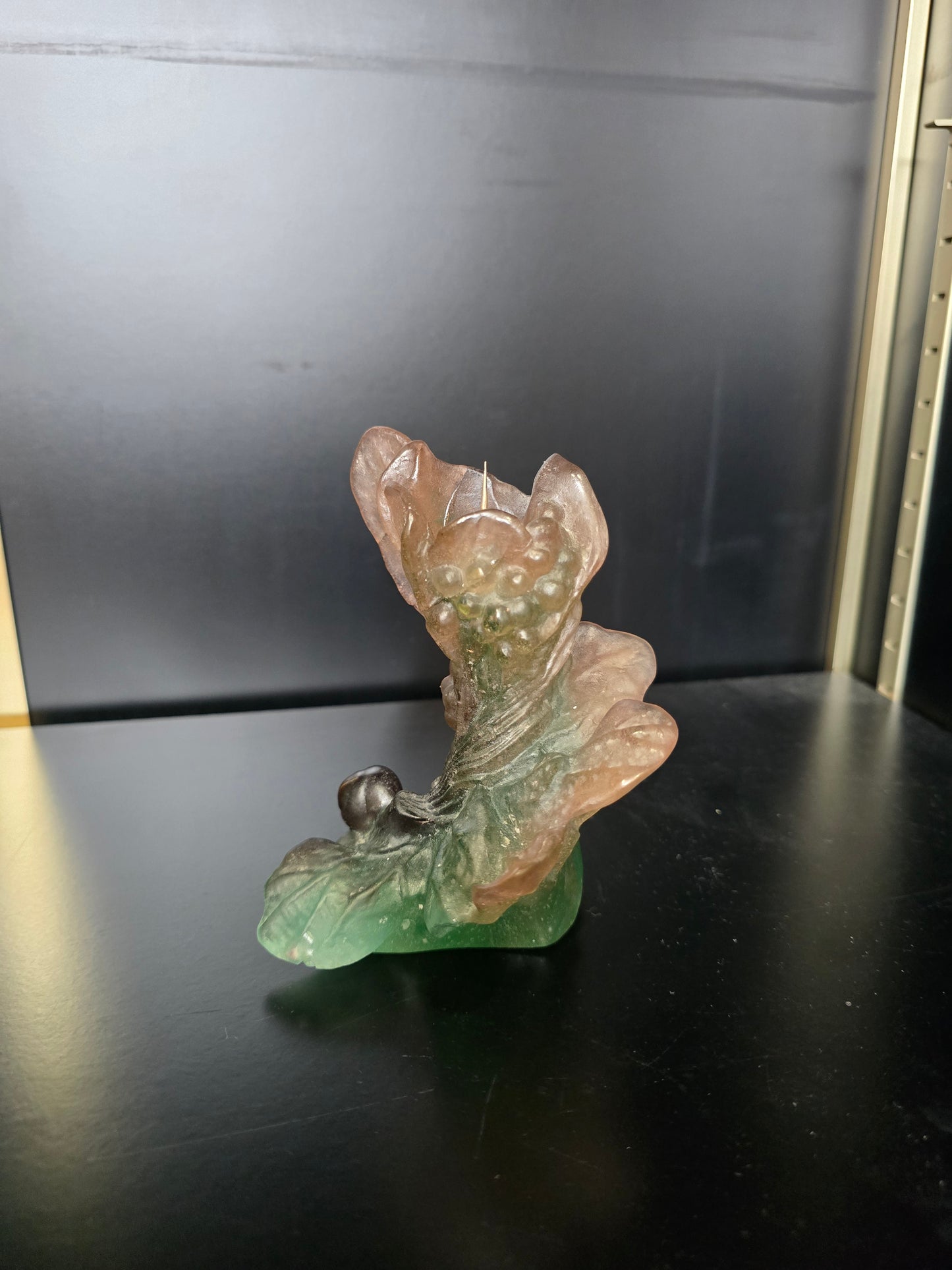 DAUM- paire de Bougeoir "Nature" 1988 pâte de verre