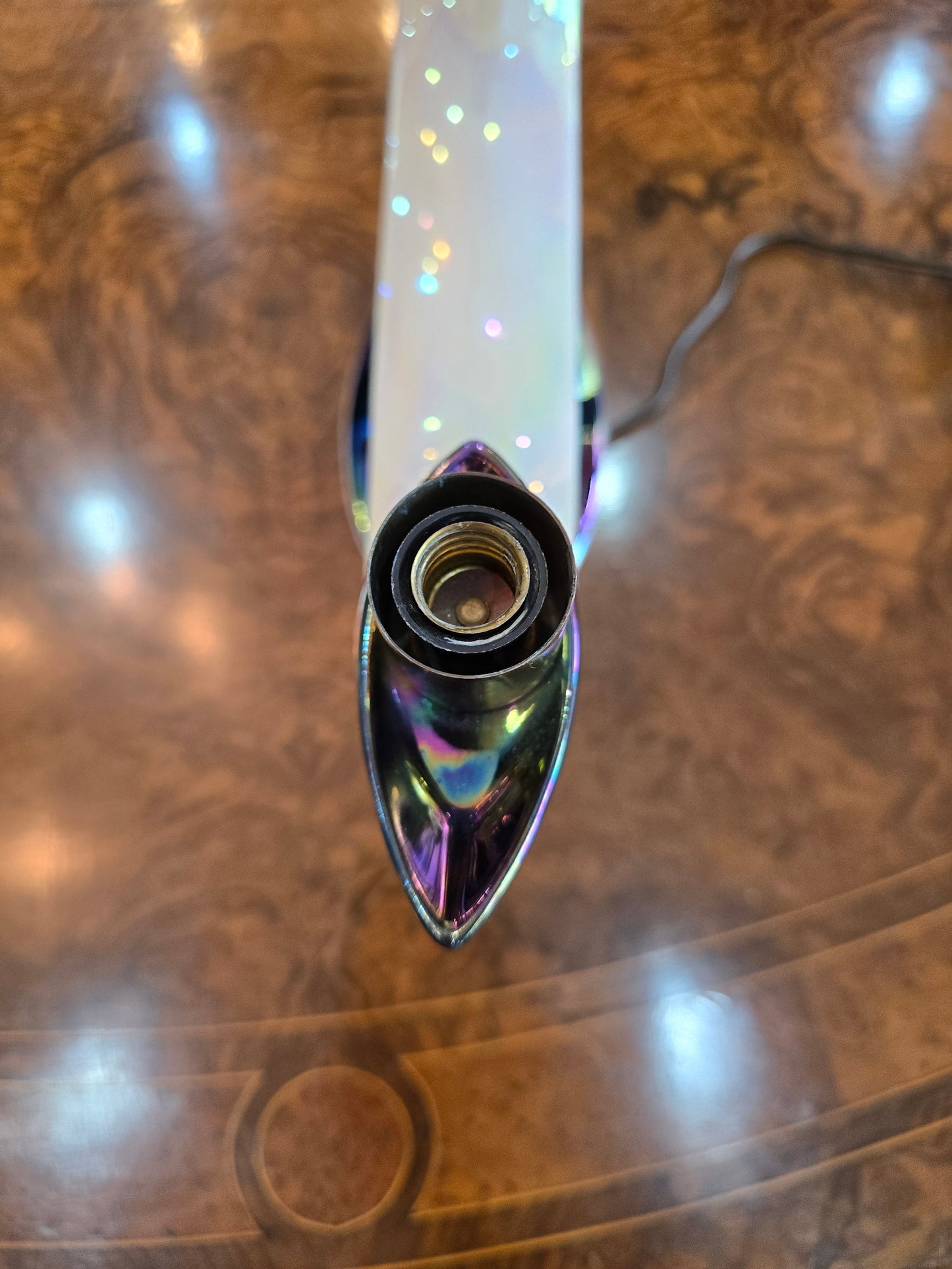 Paire de bougeoirs électriques Verceram – Design Space Age- céramique irisé