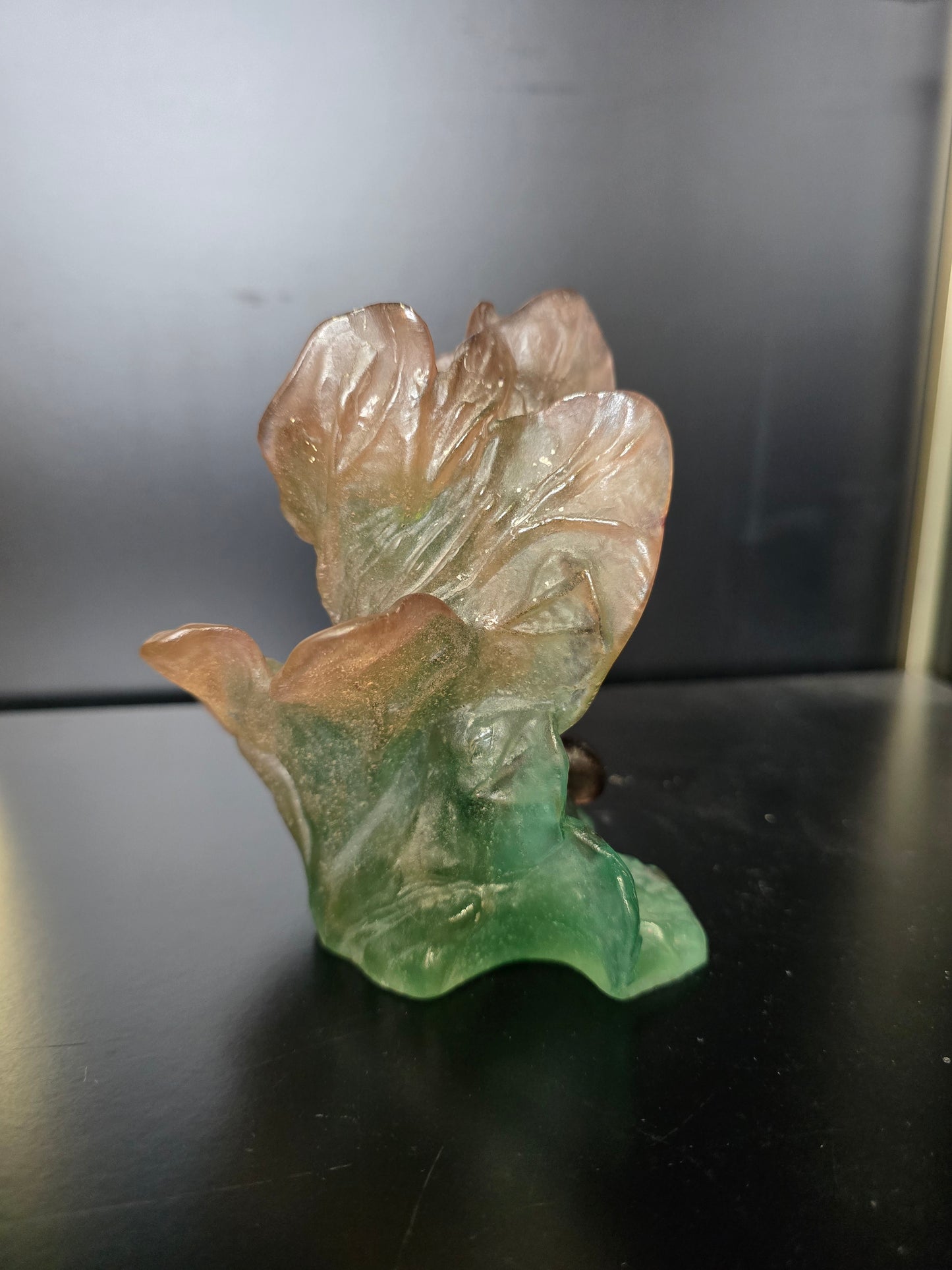 DAUM- paire de Bougeoir "Nature" 1988 pâte de verre