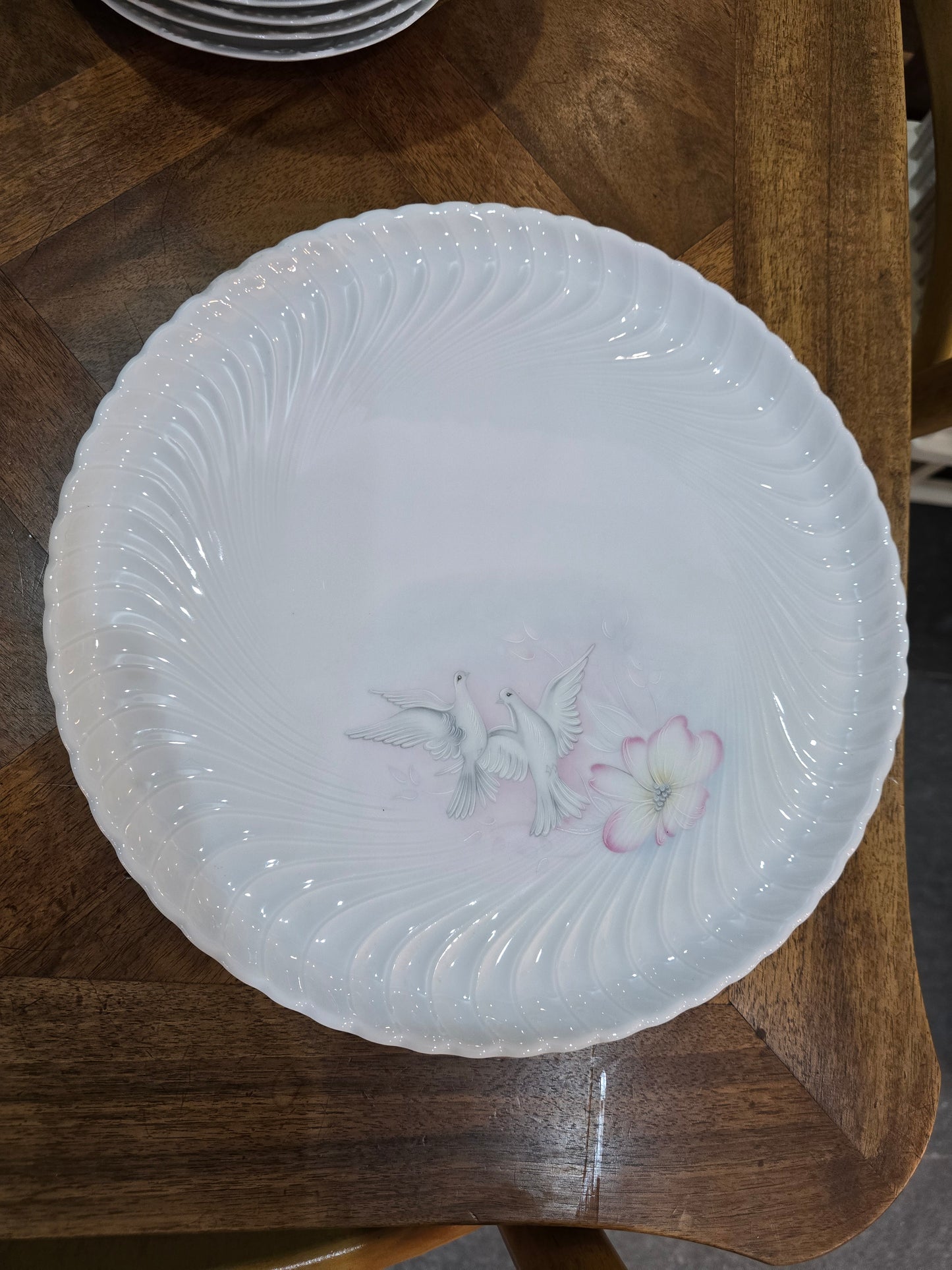 Plat et saladier tharaud limoges ́modèle colombe