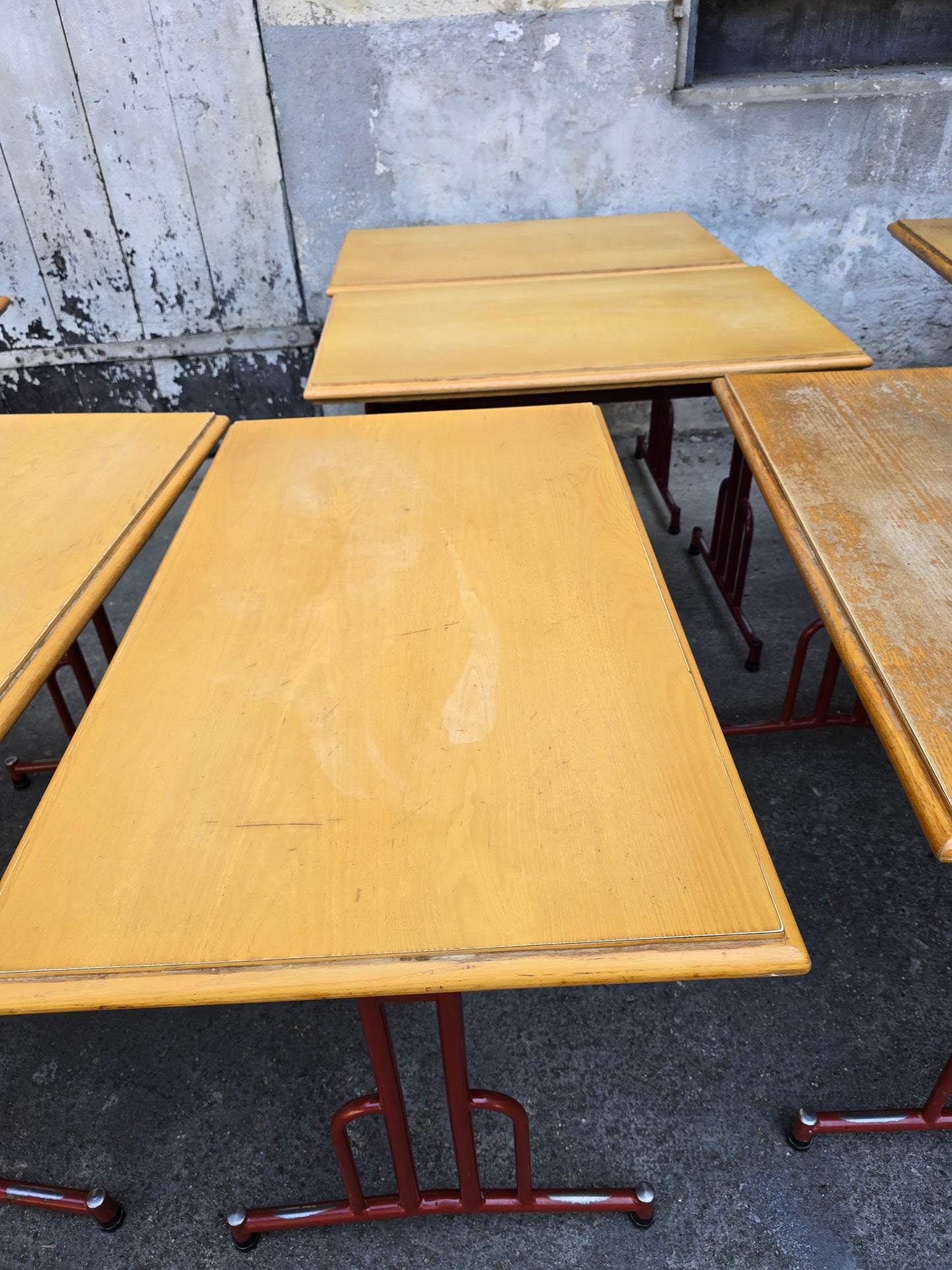 Table bistrot vintage piétement métal