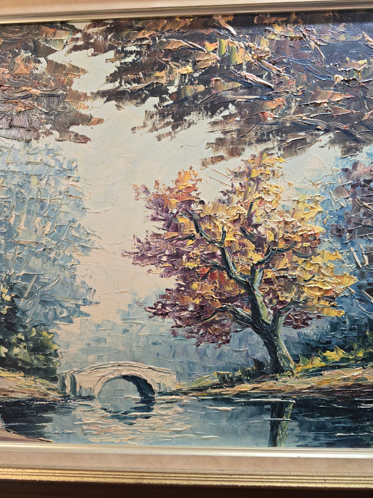 Grand tableau paysage Signé