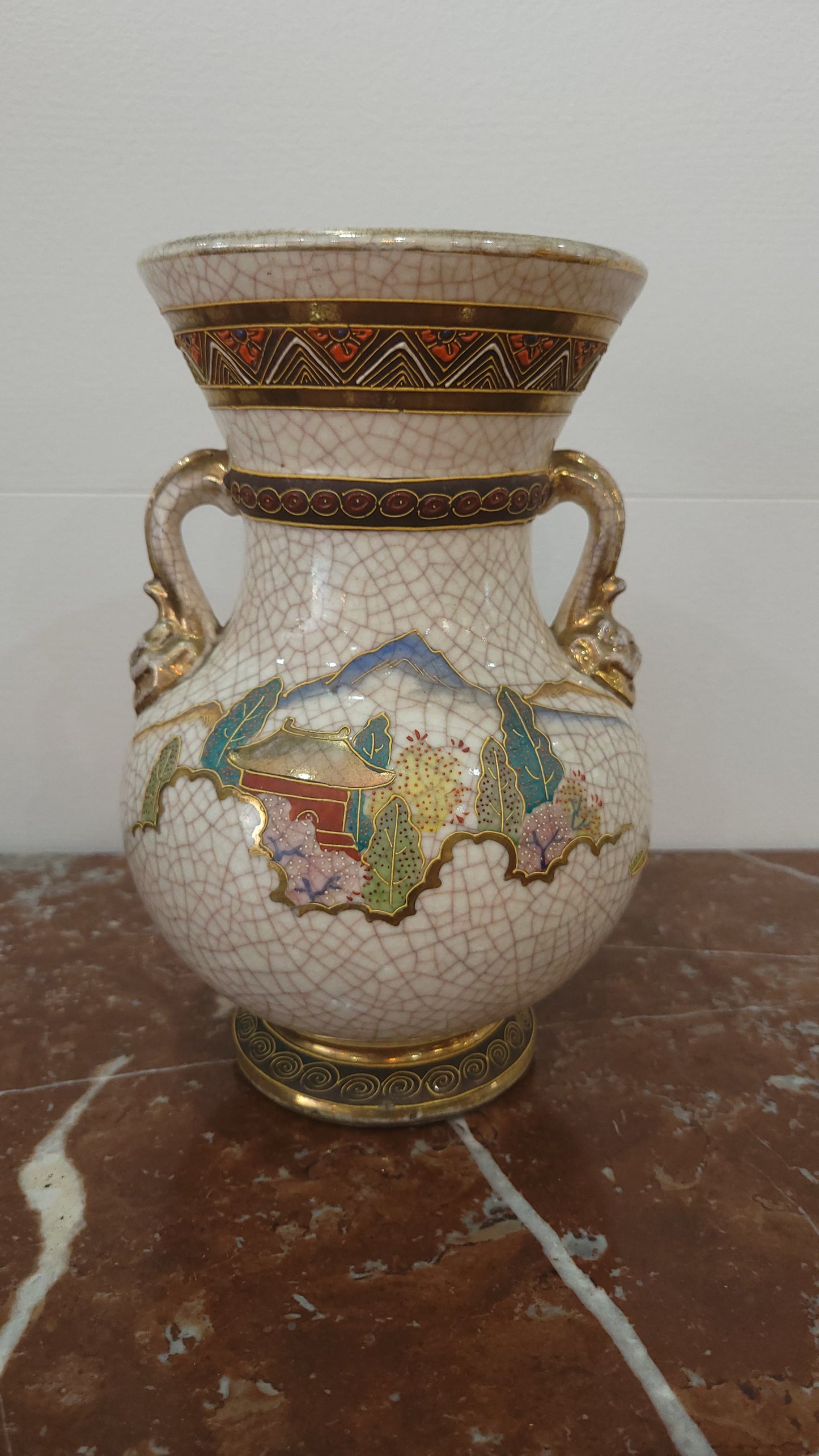 Vase Satsuma décor japonais