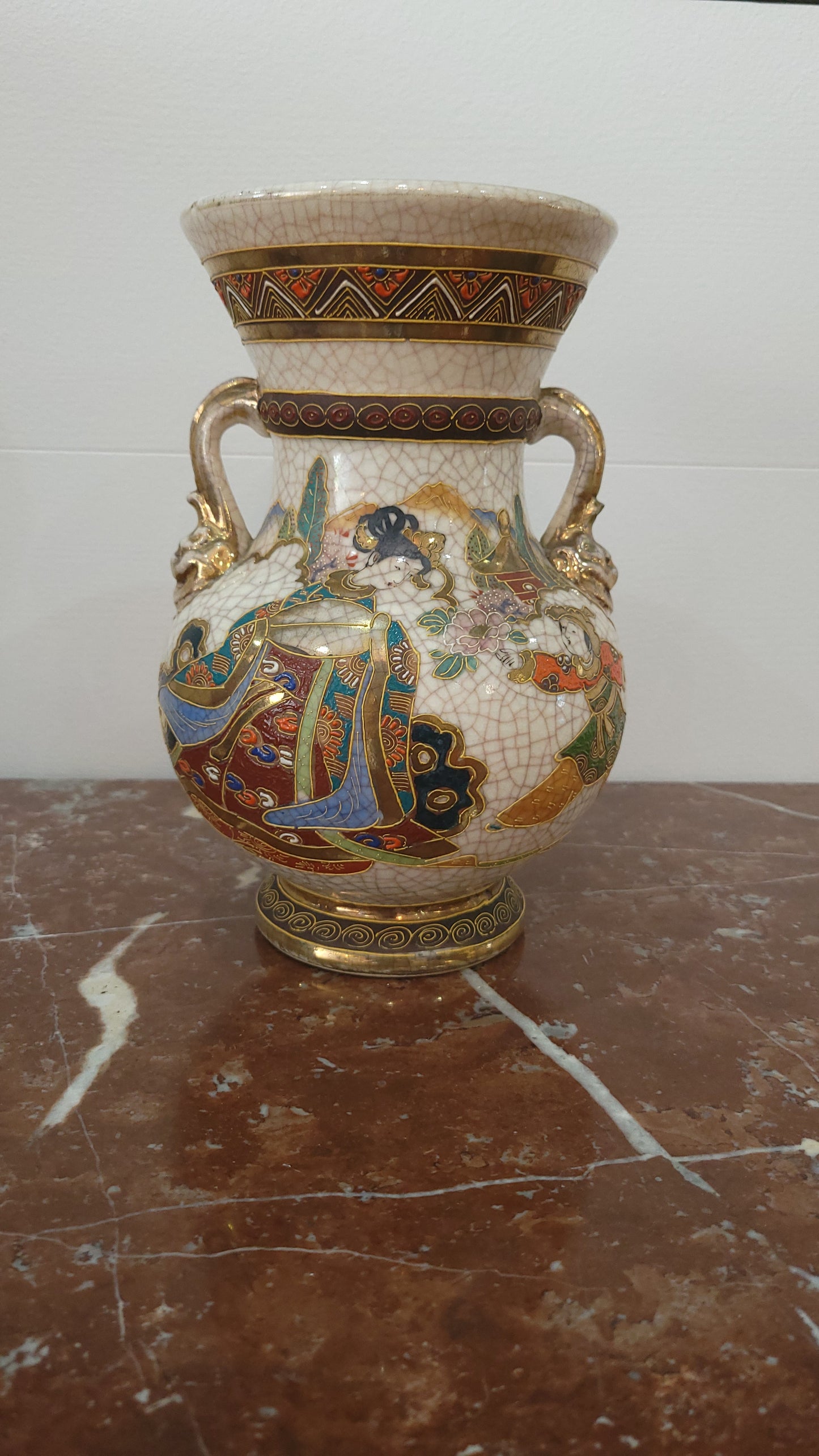 Vase Satsuma décor japonais