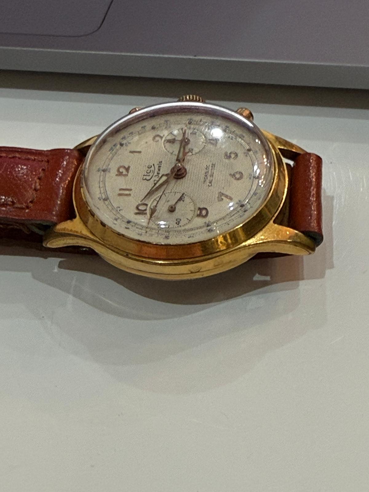 Montre Chronographe Vintage Elgé – 17 Jewels – Incabloc – Calibre Suisse