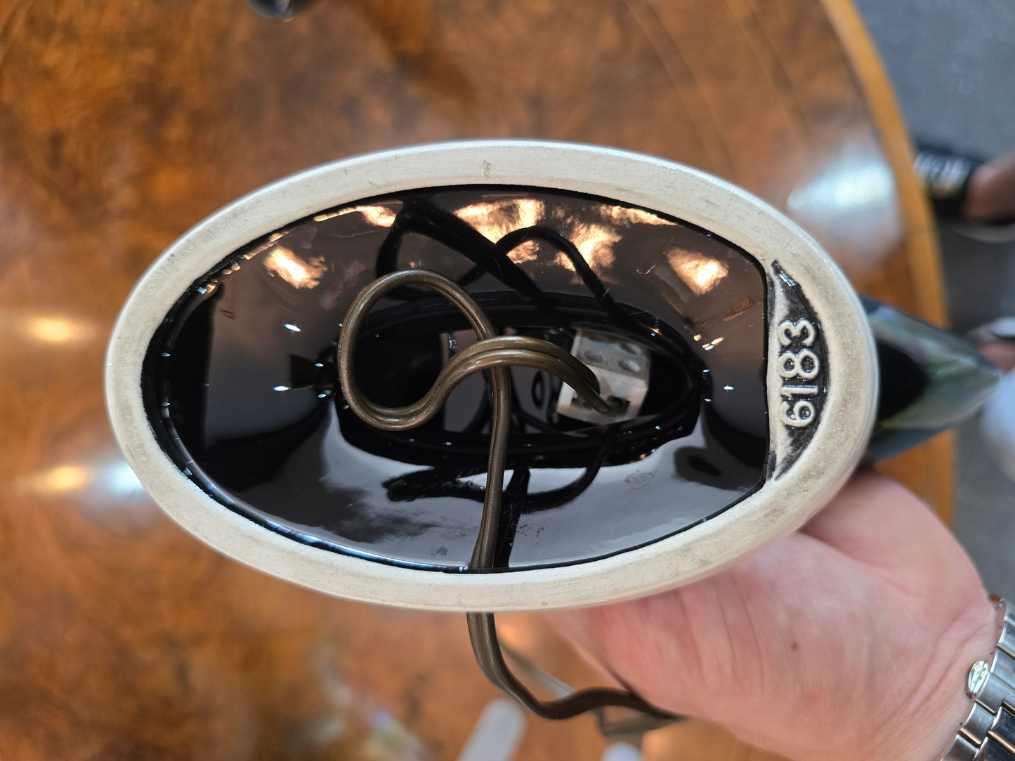 Paire de bougeoirs électriques Verceram – Design Space Age- céramique irisé