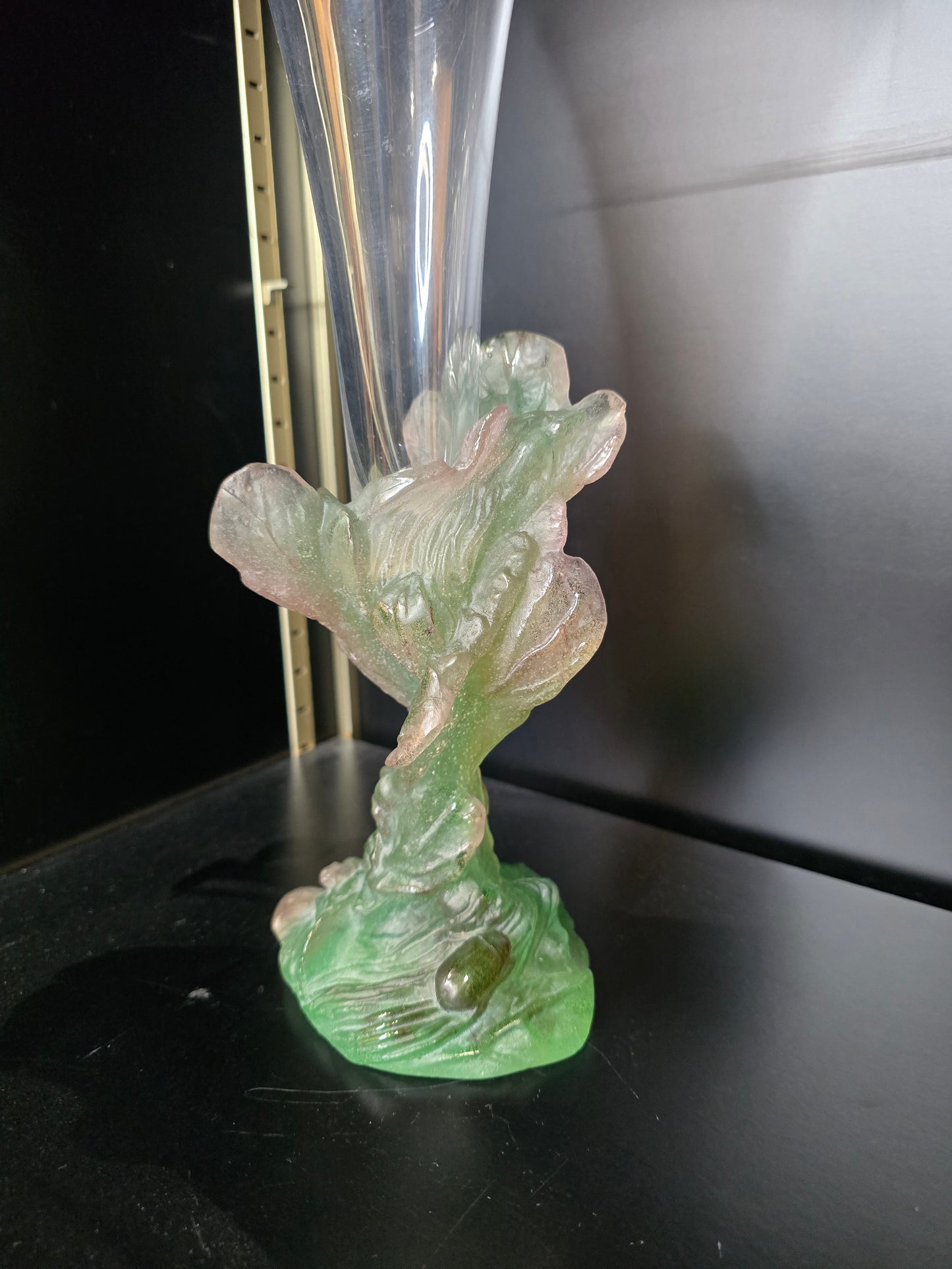 DAUM - soliflore "Nature",1988 - pâte de verre et cristal