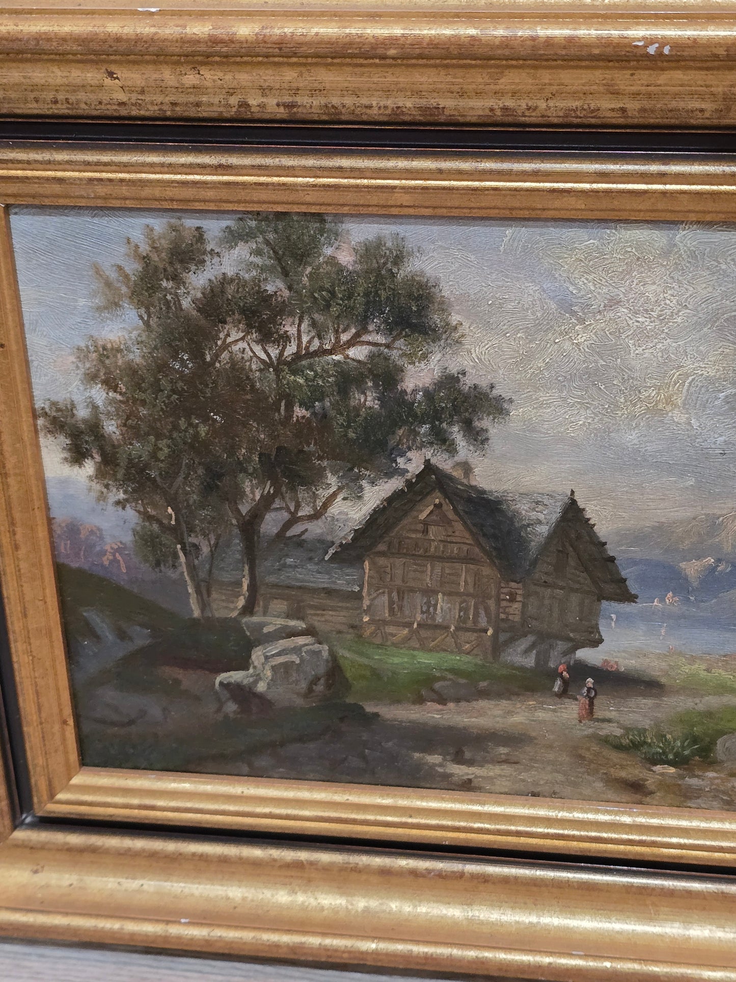 Paire de tableaux 19ème école suisse