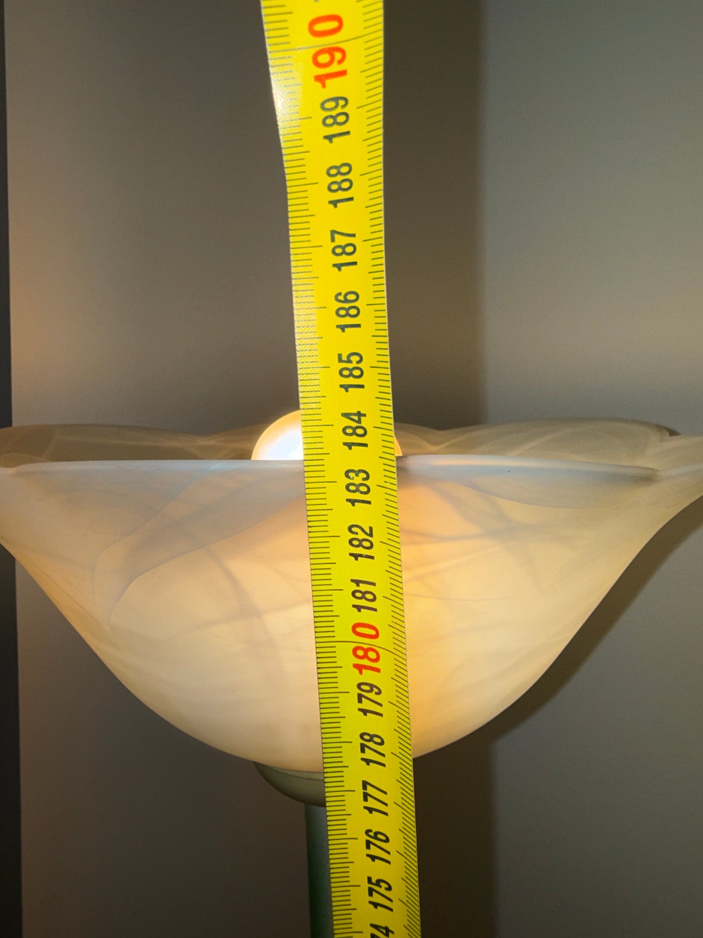 Lampadaire décoratif floral en verre marbré – Style Art Nouveau – Années 1980/1990