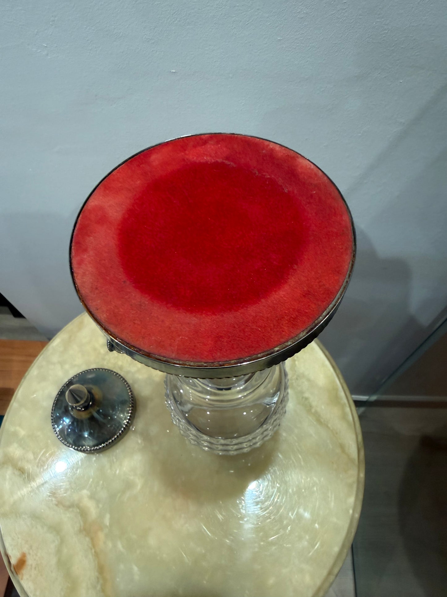 Fontaine à absinthe en cristal taillé et métal argenté – Barthmann