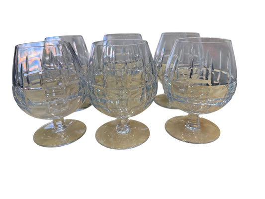 Lot de 6 Verres à Cognac / Digestif en Cristal Taillé – 10 cm