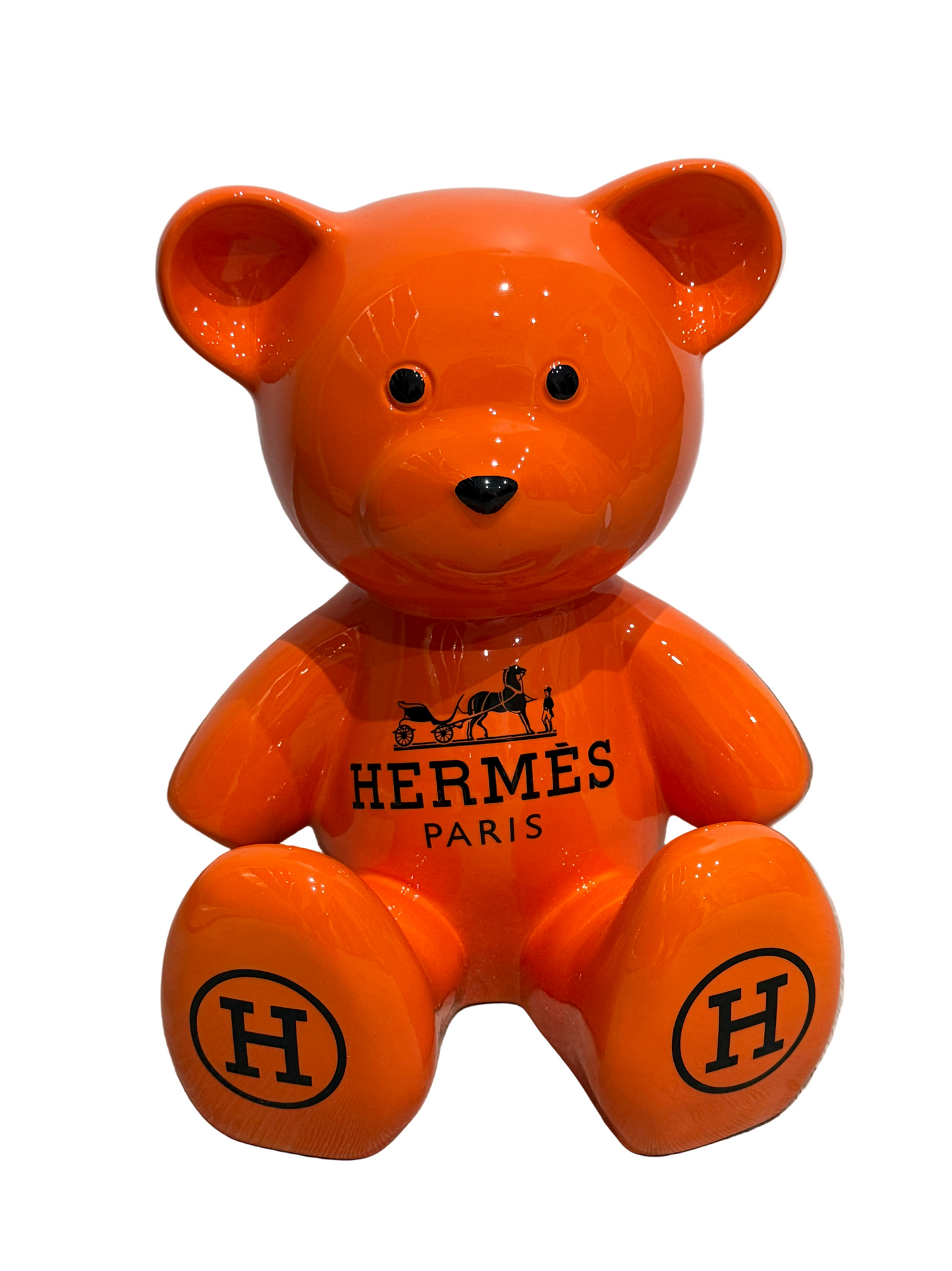 Teddy Bear “Hermès Paris” orange – Édition limitée 14/26 - 35 cm