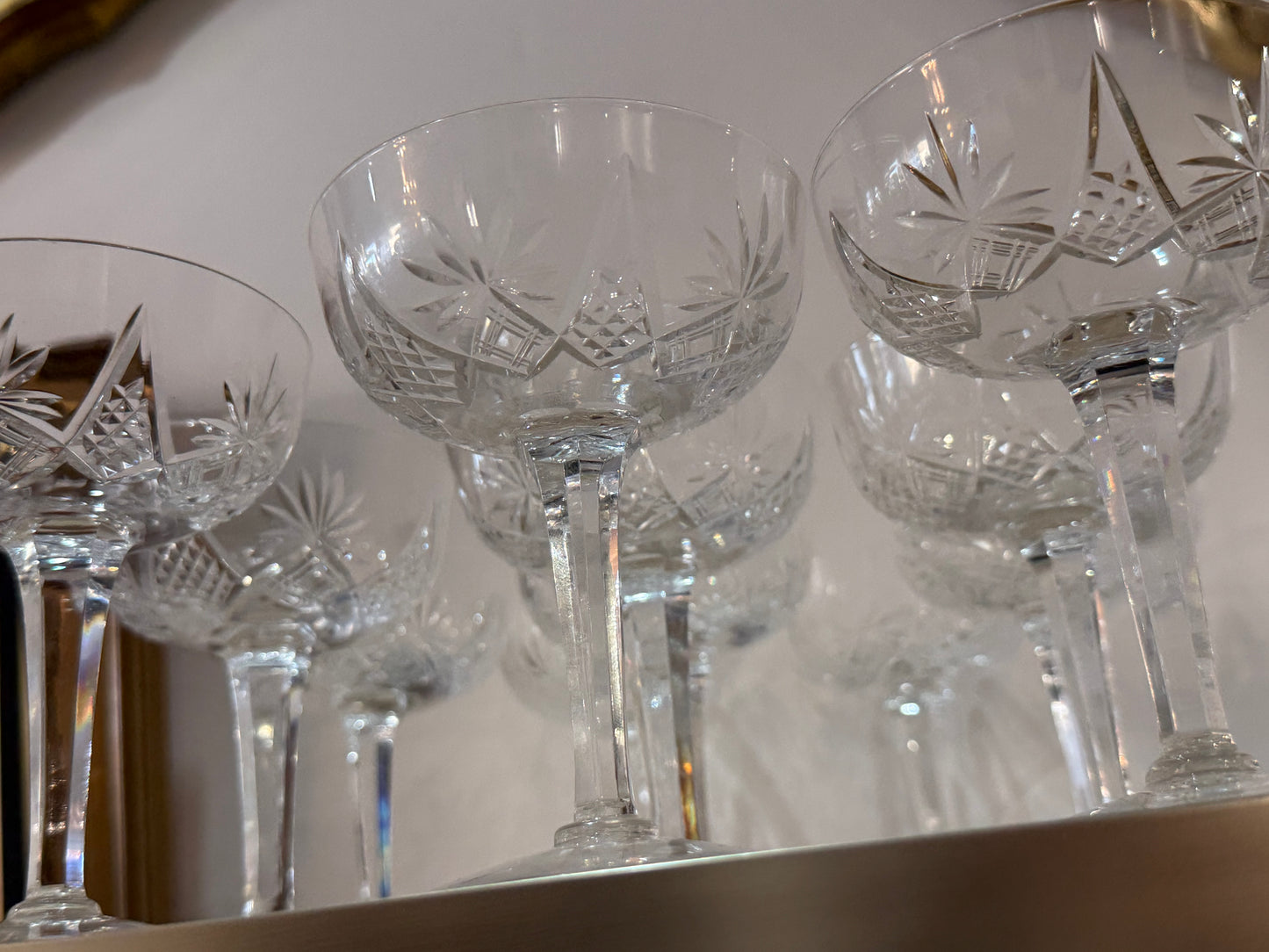 Lot de 11 Coupes à Champagne en Cristal Taillé – 12 cm