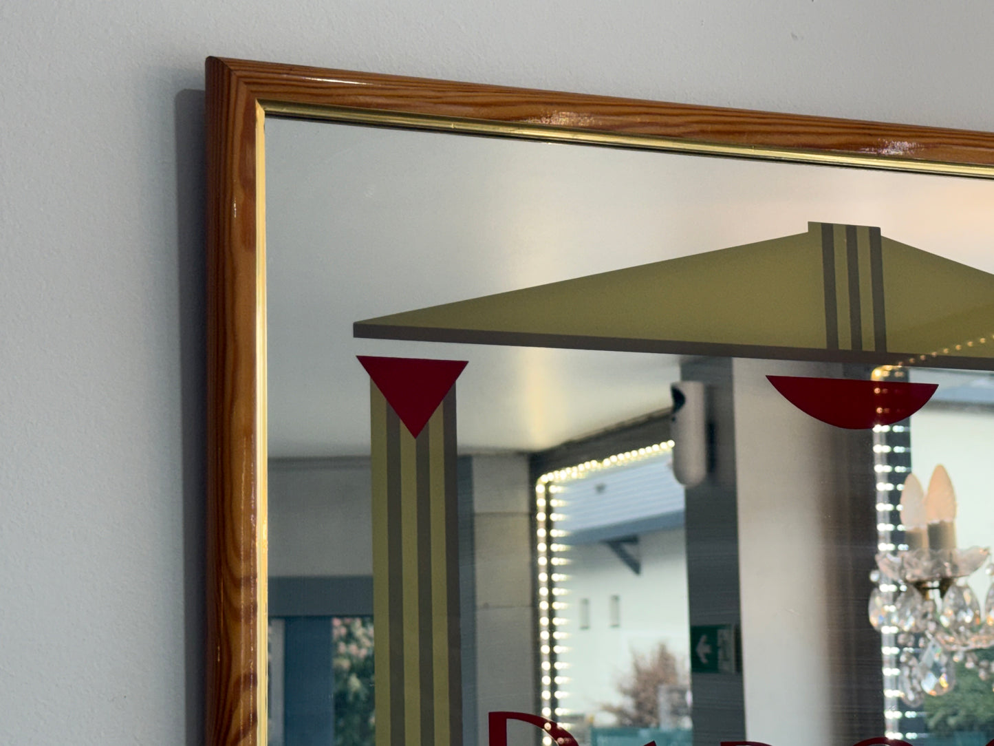 Miroir publicitaire vintage « Baroque » – Composition graphique Art déco, années 1930–1950