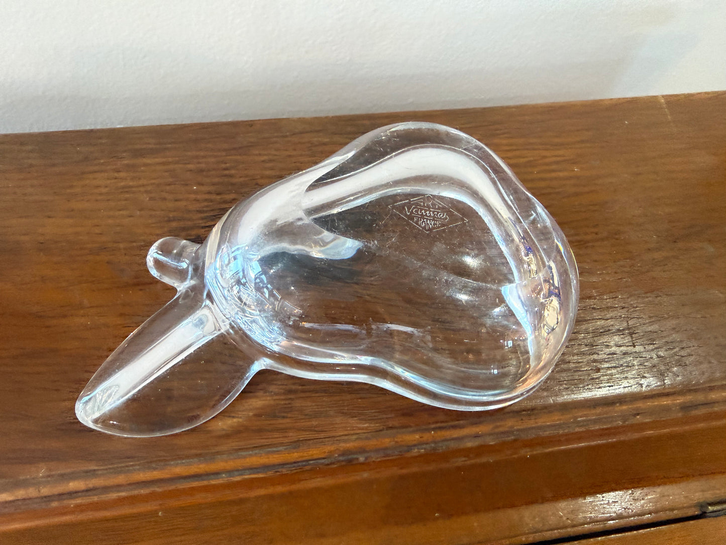 Cendrier en forme de poire – Art Vannes France – Verre moulé (14 cm)
