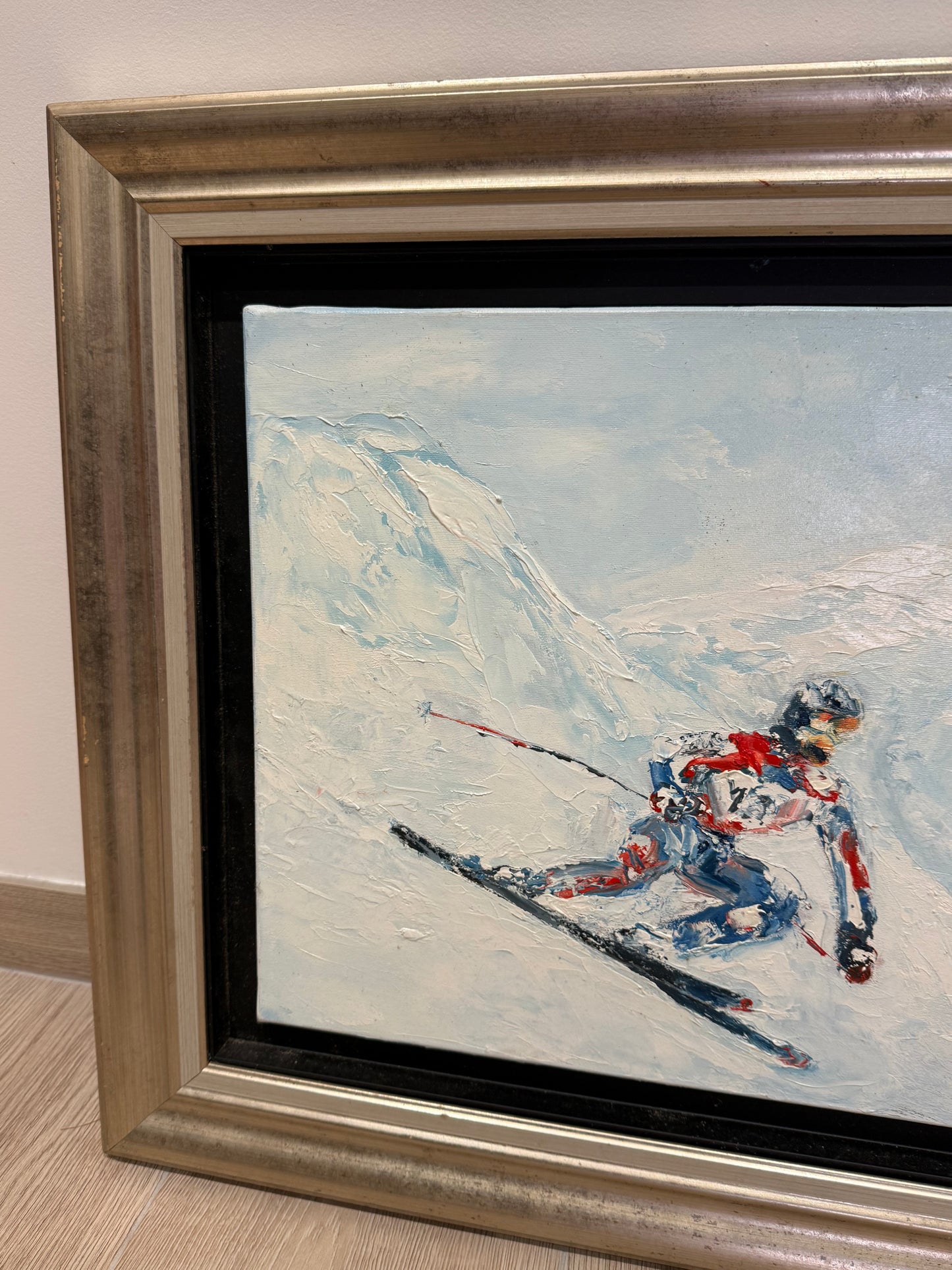 Tableau – “Tous Schuss, Skieur de Méribel” – Bernard Vincent - 46x39