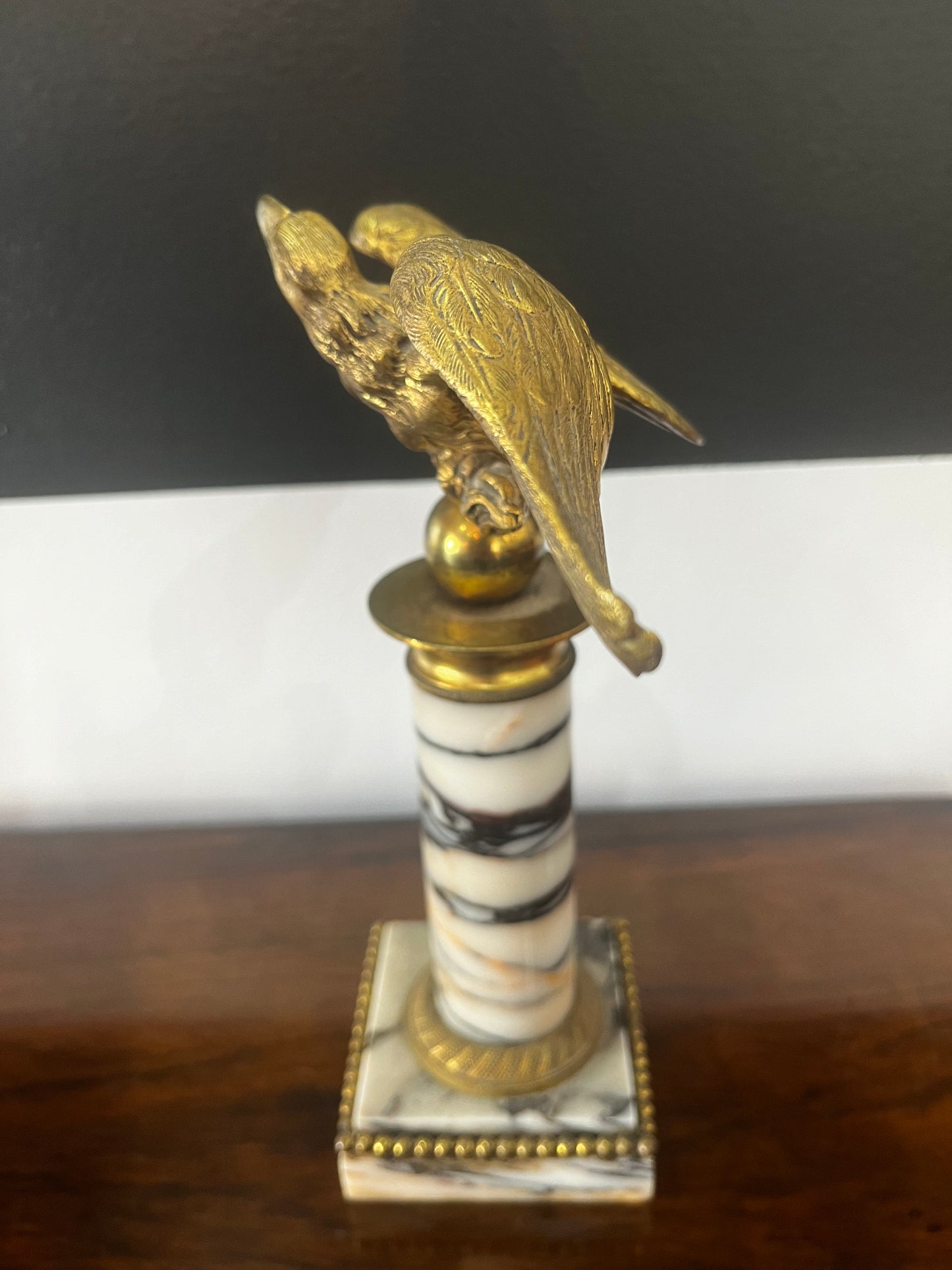Statuette aigle bronze sur marbre