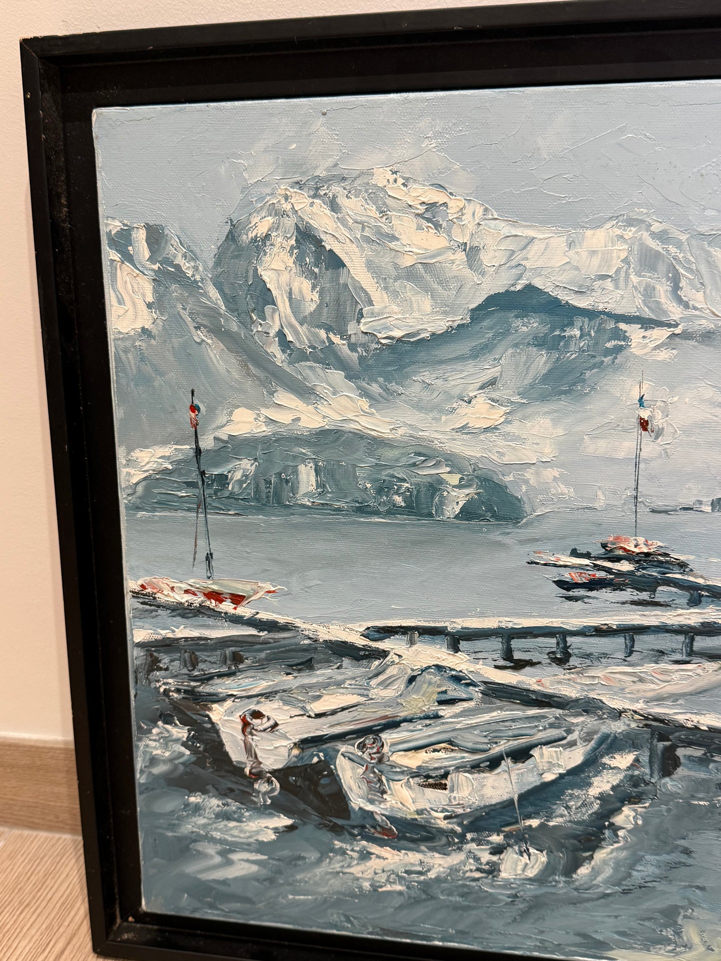 Tableau – “Port de Sevrier, Lac d’Annecy” – Bernard Vincent - 55x46
