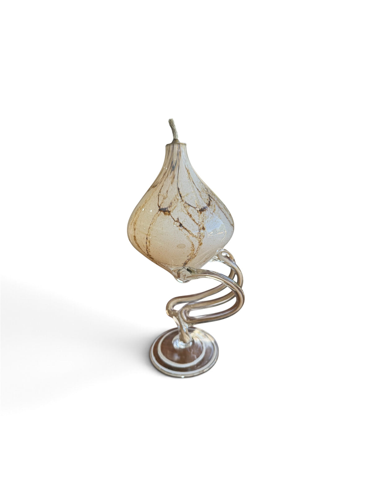 Lampe à huile sculpturale « Jellyfish » en verre soufflé marbré – Józefina Krosno, Pologne (c. 1980)