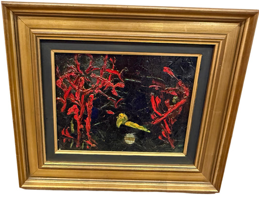 Forêt incandescente – Peinture à la texture épaisse (cachet P.T.T)