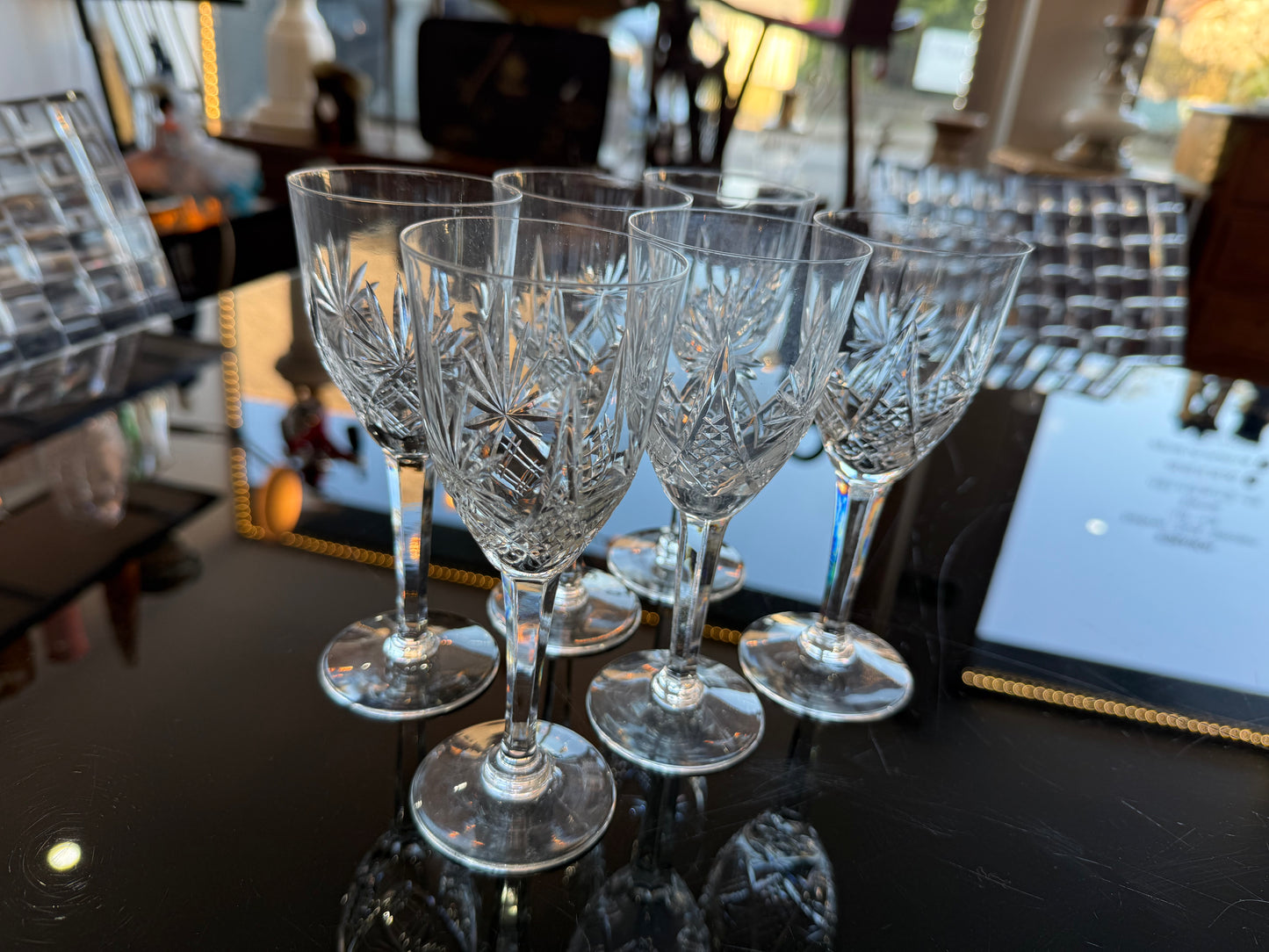 Lot de 6 Verres à Liqueur en Cristal Taillé – 12 cm